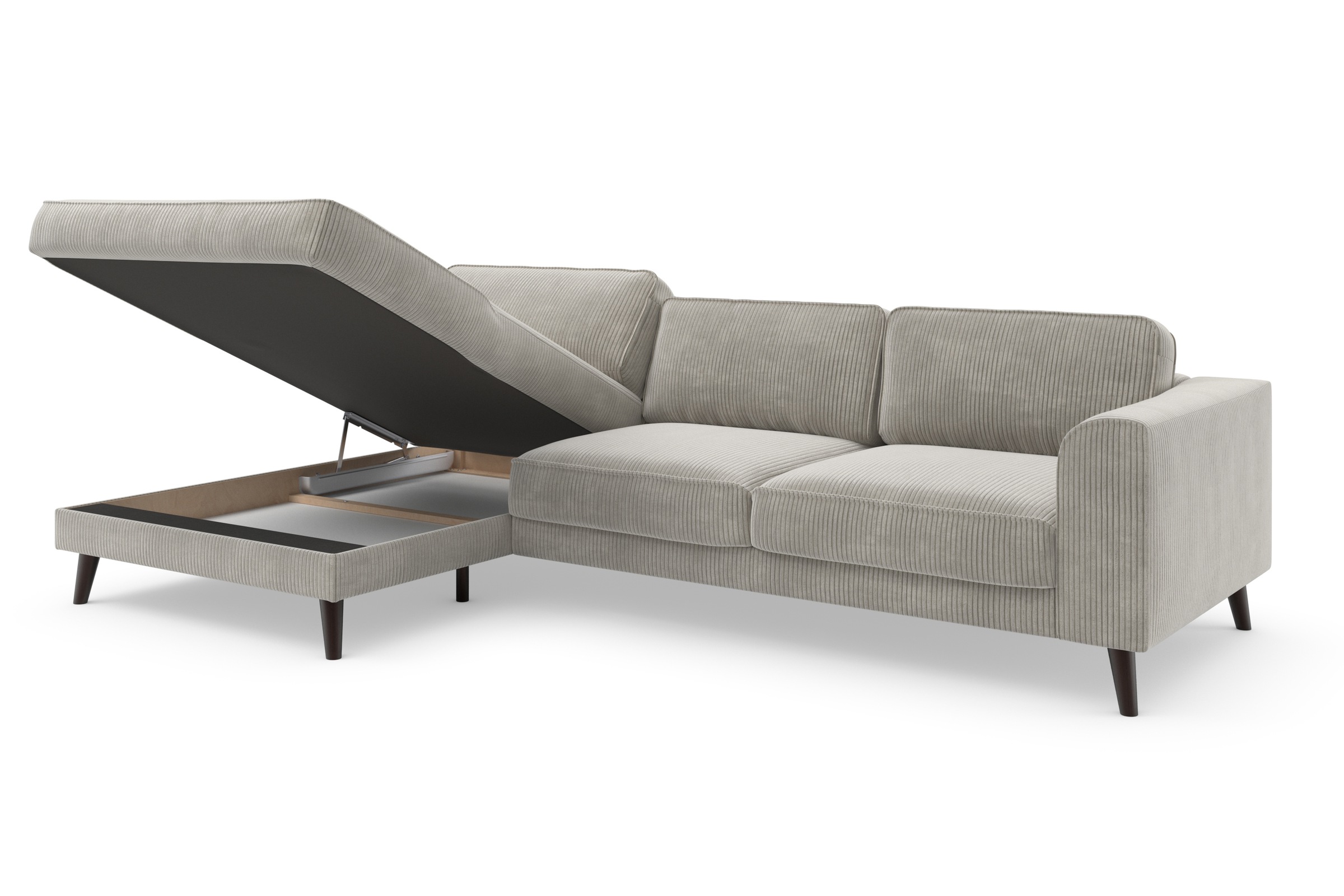 TRENDMANUFAKTUR Ecksofa »Lumber Jack, elegantes Designsofa, zeitlos modern, hoher Sitzkomfort«, wahlweise mit Bettfunktion u. Bettkasten, L-Form