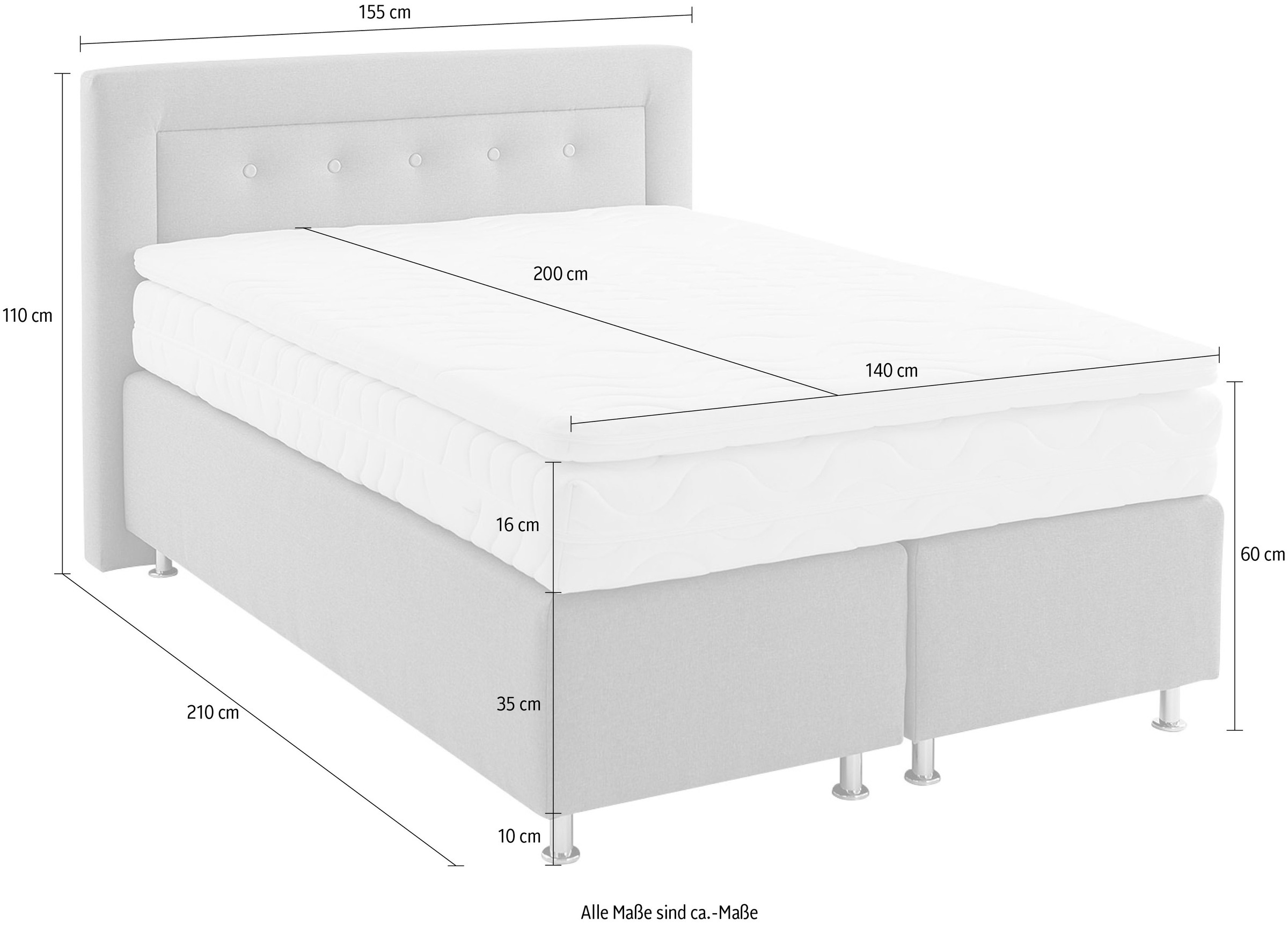 Thumbnail - Westfalia Schlafkomfort Boxspringbett, wahlweise mit Topper