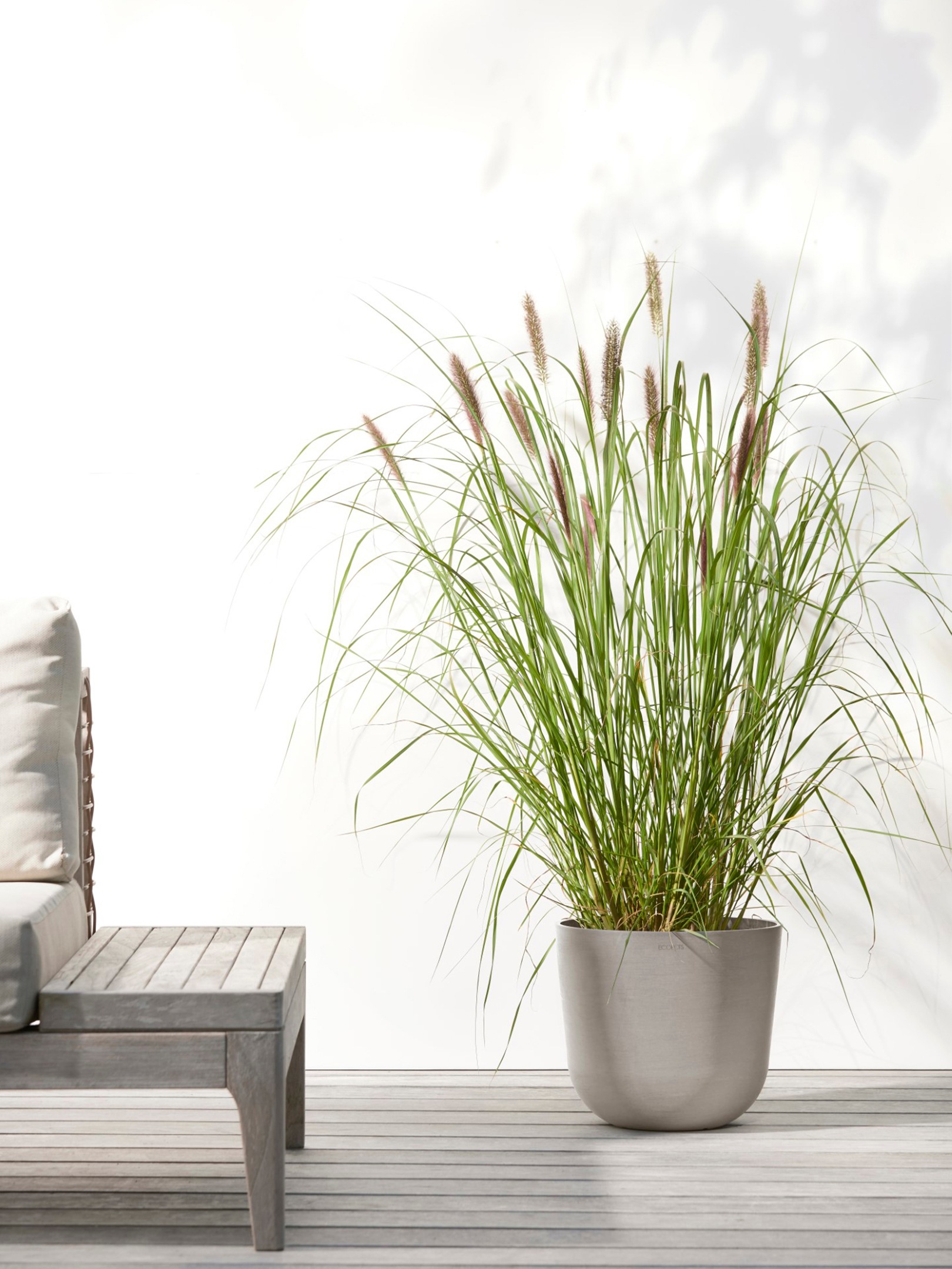 ECOPOTS Blumentopf »Oslo 25 + Wassersystem Taupe«, für innen und außen: frostsicher, bruchsicher und lichtbeständig