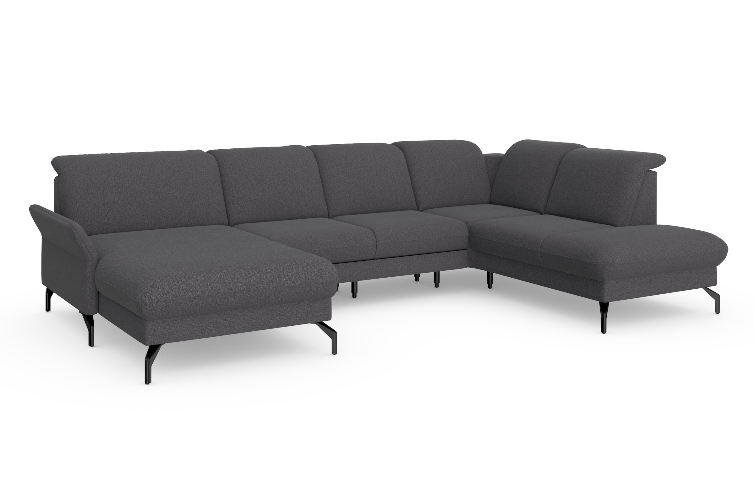 sit&more Wohnlandschaft »Fashion U-Form«, wahlweise mit Kopfteilverstellung, Vorziehsitz, motorisch, Metallfüße
