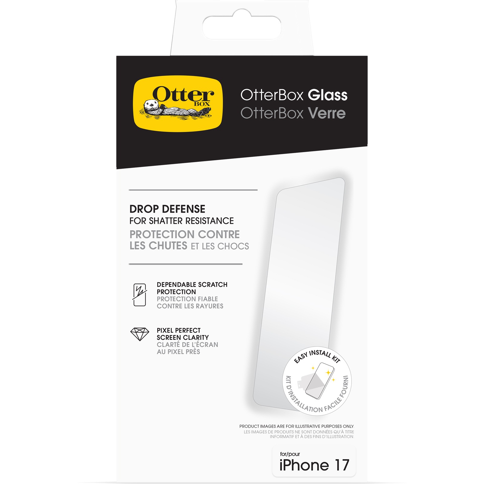 Otterbox Displayschutzglas »Glass Screen Protector«, für Apple iPhone 17, Displayschutzfolie, Schutzfolie, Bildschirmschutz, kratz- & stoßfest
