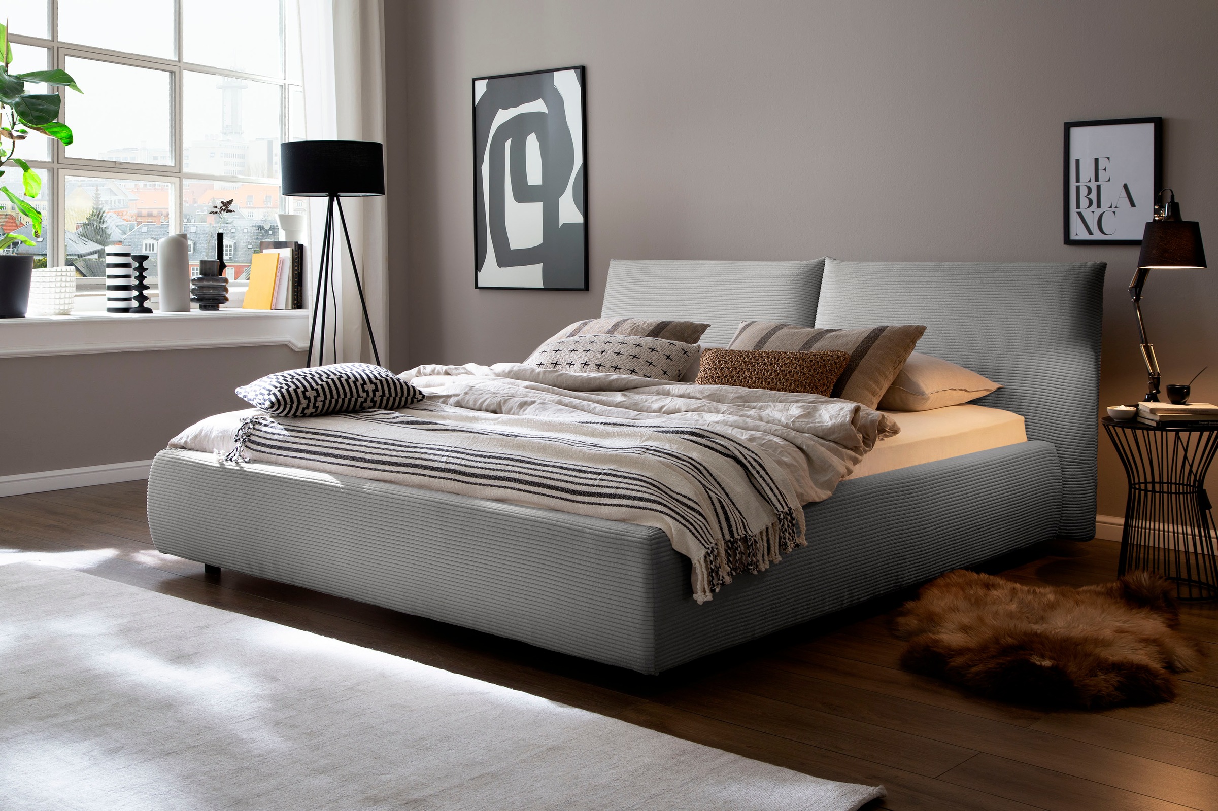 Home affaire Polsterbett "Priora in 4 Breiten bis 200cm" auch in NaturLEDER günstig online kaufen