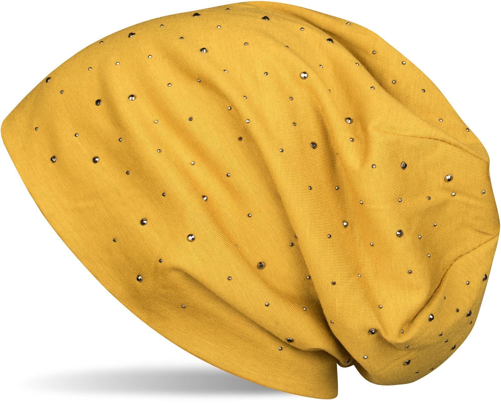 styleBREAKER Beanie "Beanie mit Strass Nieten Applikation" 1 Stk.