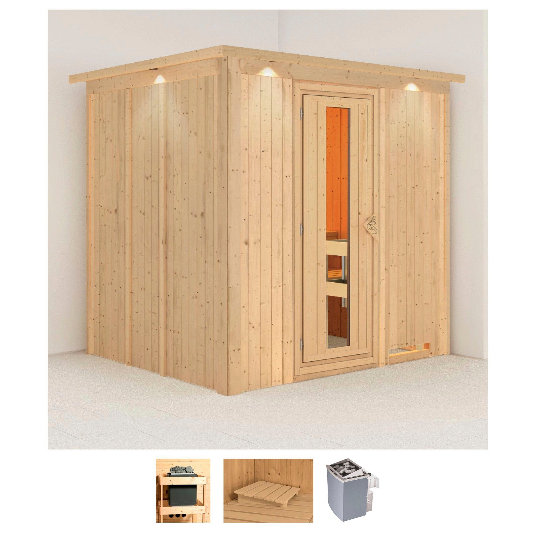 Karibu "Sodin" Set, Ofen 9 kW integr. Strg