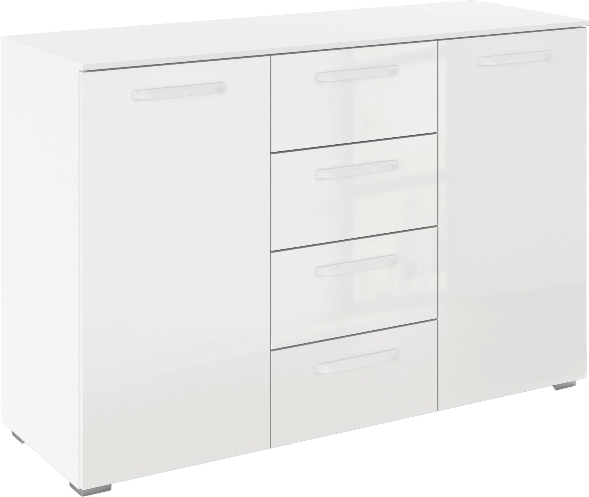 OTTO home "Kommode Sideboard Schubladenkommode Schlafzimmerkommode OTELI" Breite 120 cm inkl. SOFT-CLOSE-FUNKTION, mit moderner Dekor-Front, vier große Schubladen und 2 Türen, mit 4 Einlegeböden MADE IN GERMANY