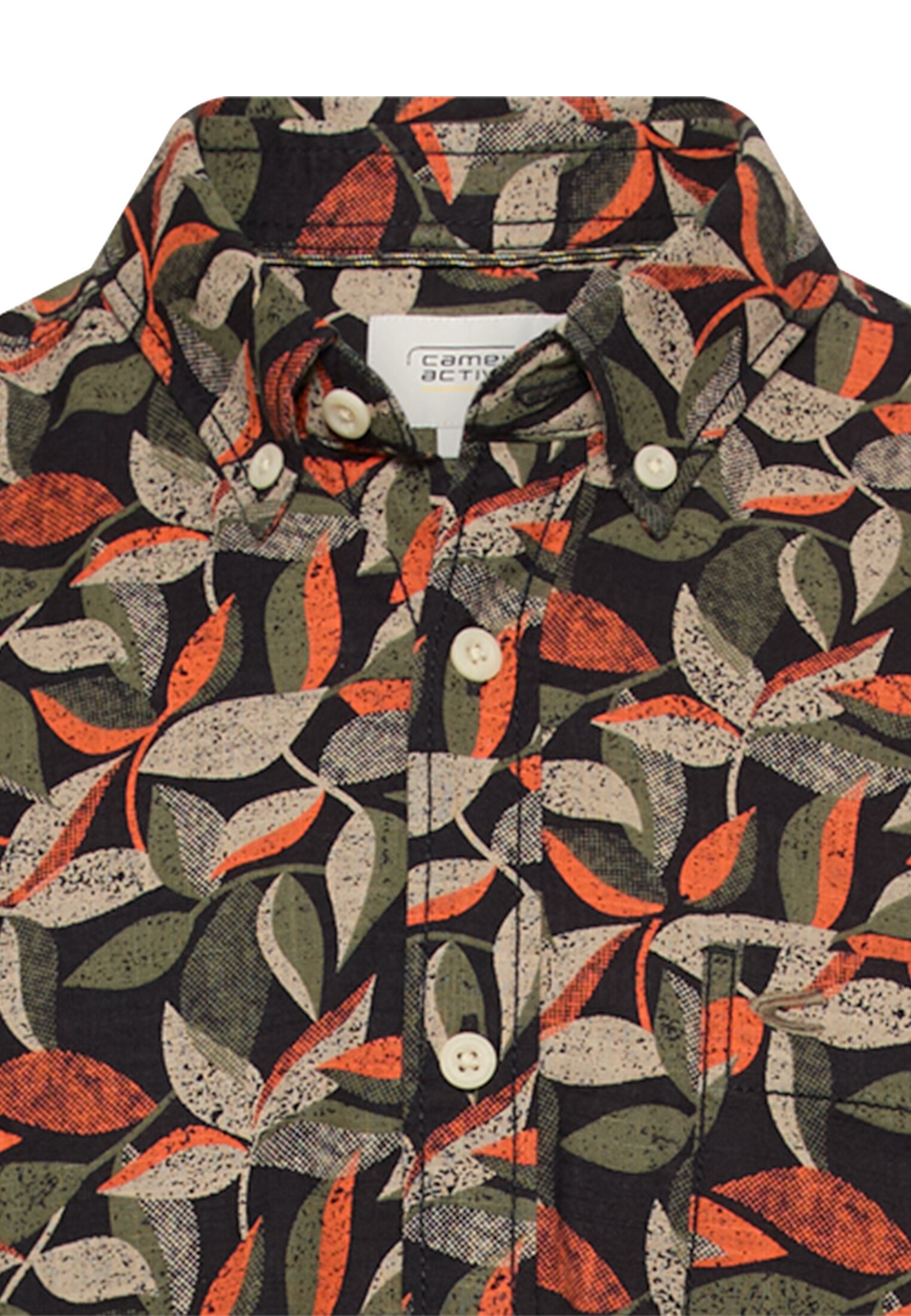 Thumbnail - camel active Kurzarmhemd mit floralem Muster und Button-Down-Kragen