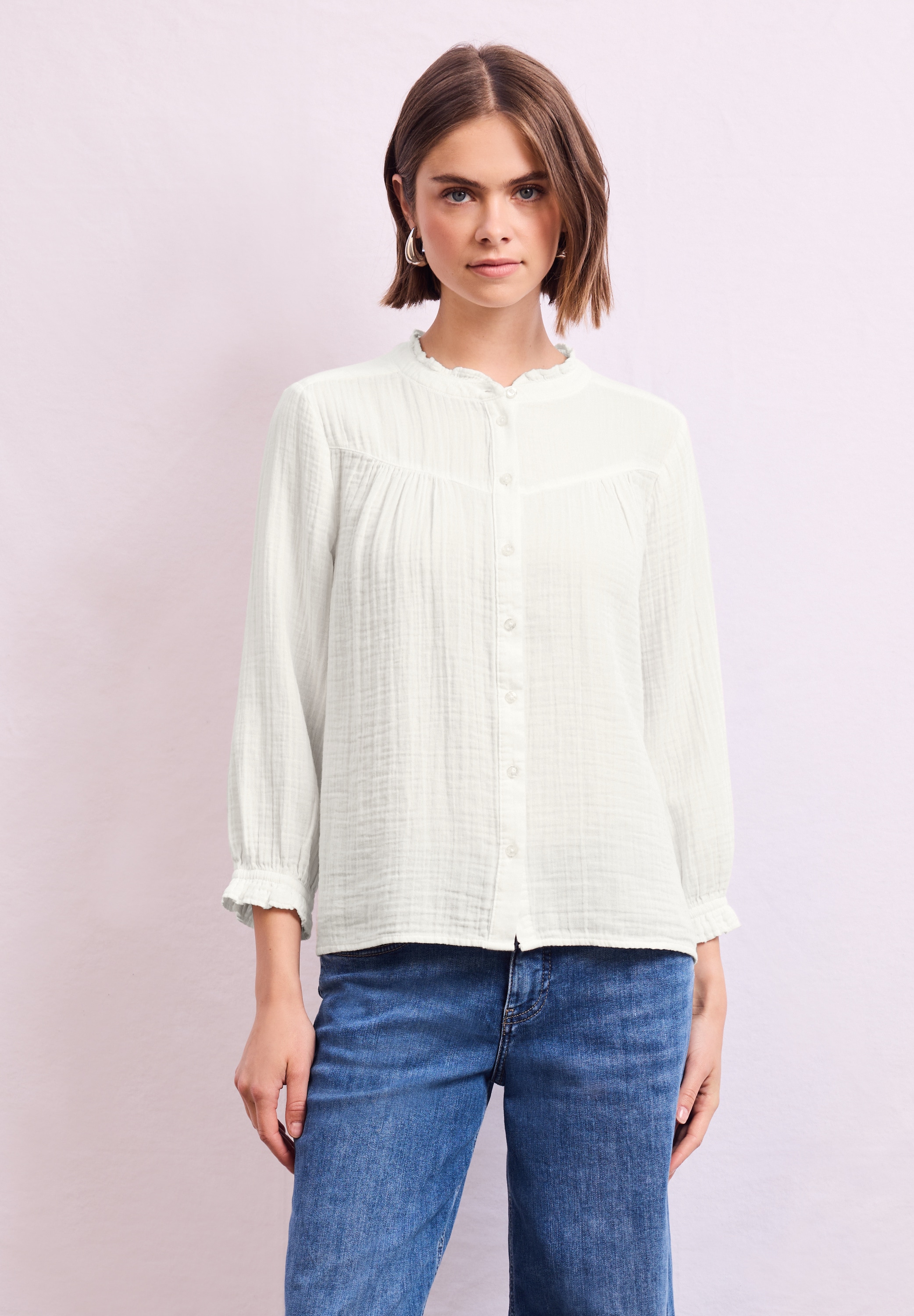 STREET ONE STUDIO Rüschenbluse, mit 3/4 Ärmeln günstig online kaufen