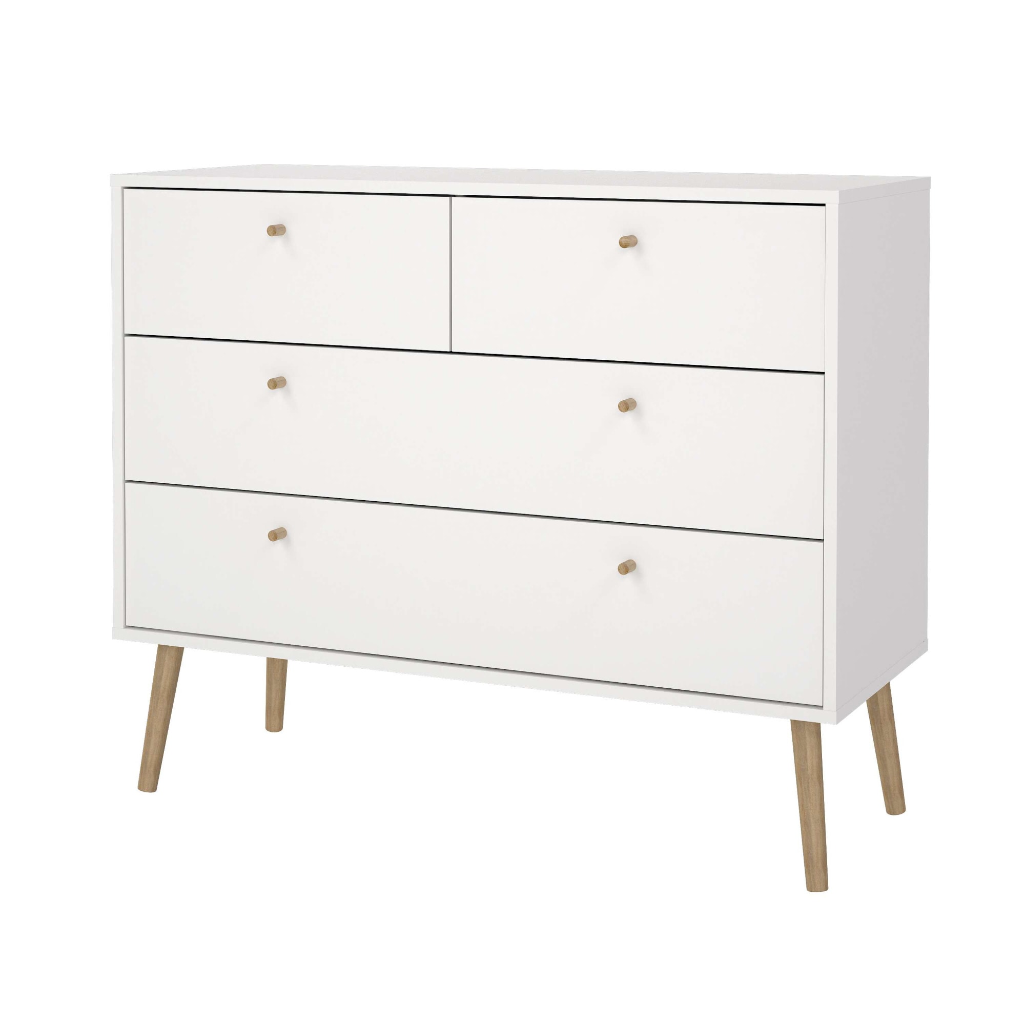 Home affaire Kommode »Bodo, Aufbewahrung, Schubladenschrank, Sideboard,«, 4 Schubladen, Beine und Griffe aus Echtholz, Breite 99 cm