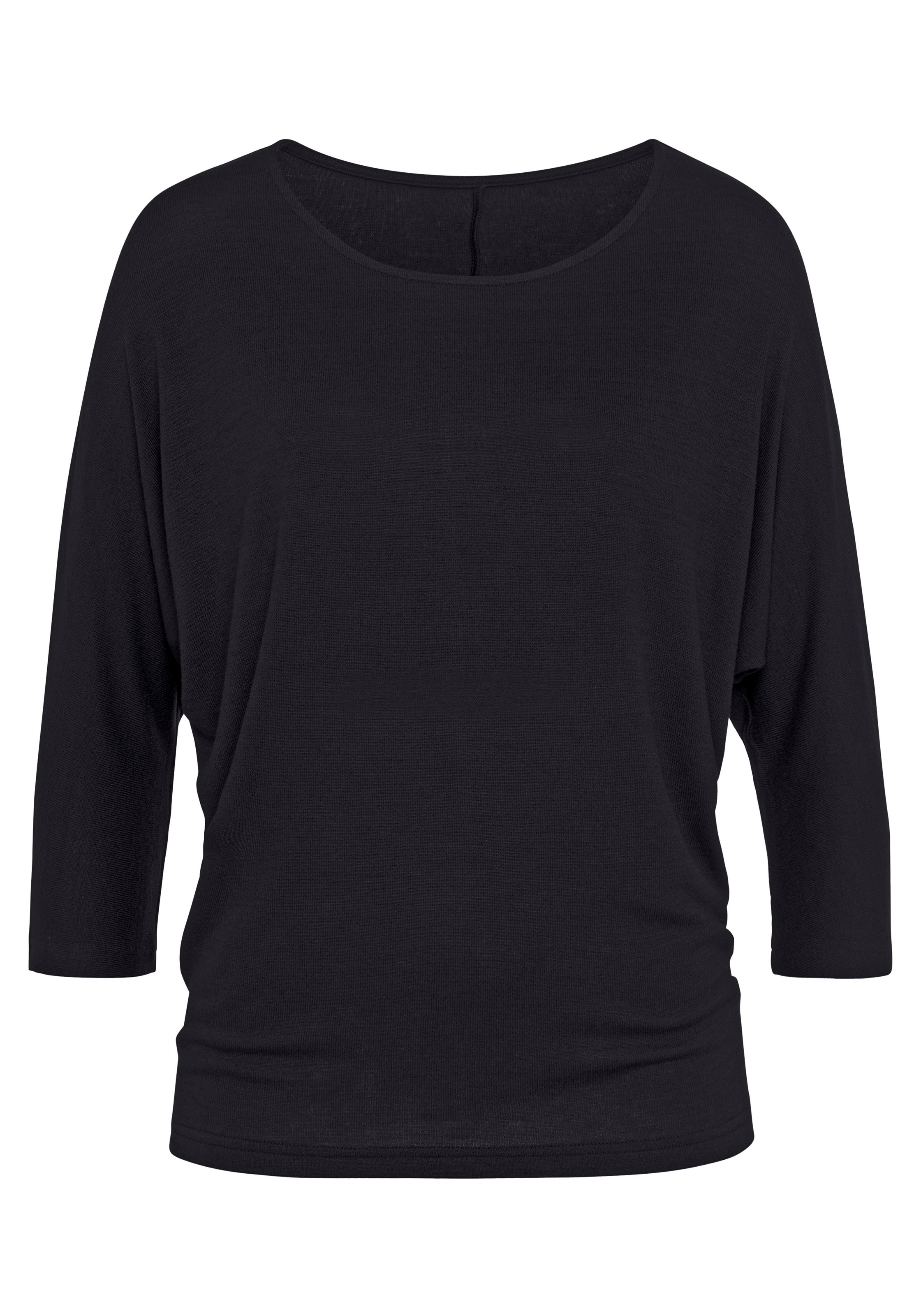 LASCANA 3/4-Arm-Shirt "aus weicher Feinstrickqualität", mit Fledermausärmel günstig online kaufen
