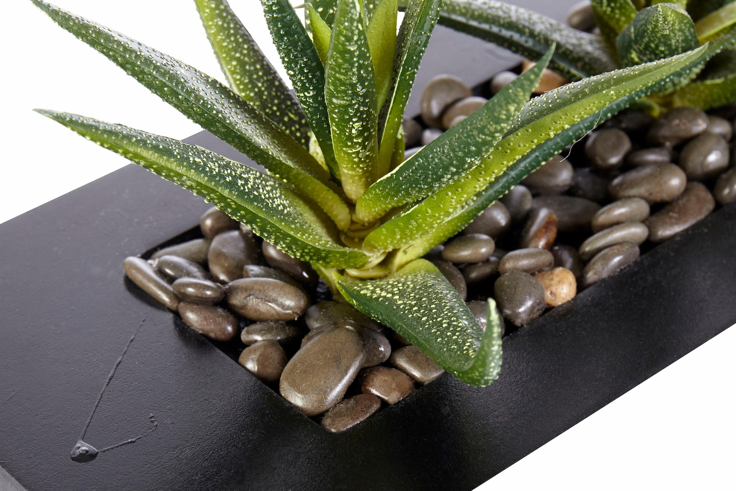 Kunstpflanze mit Kieselsteinen kaufen BAUR online dekoriert 