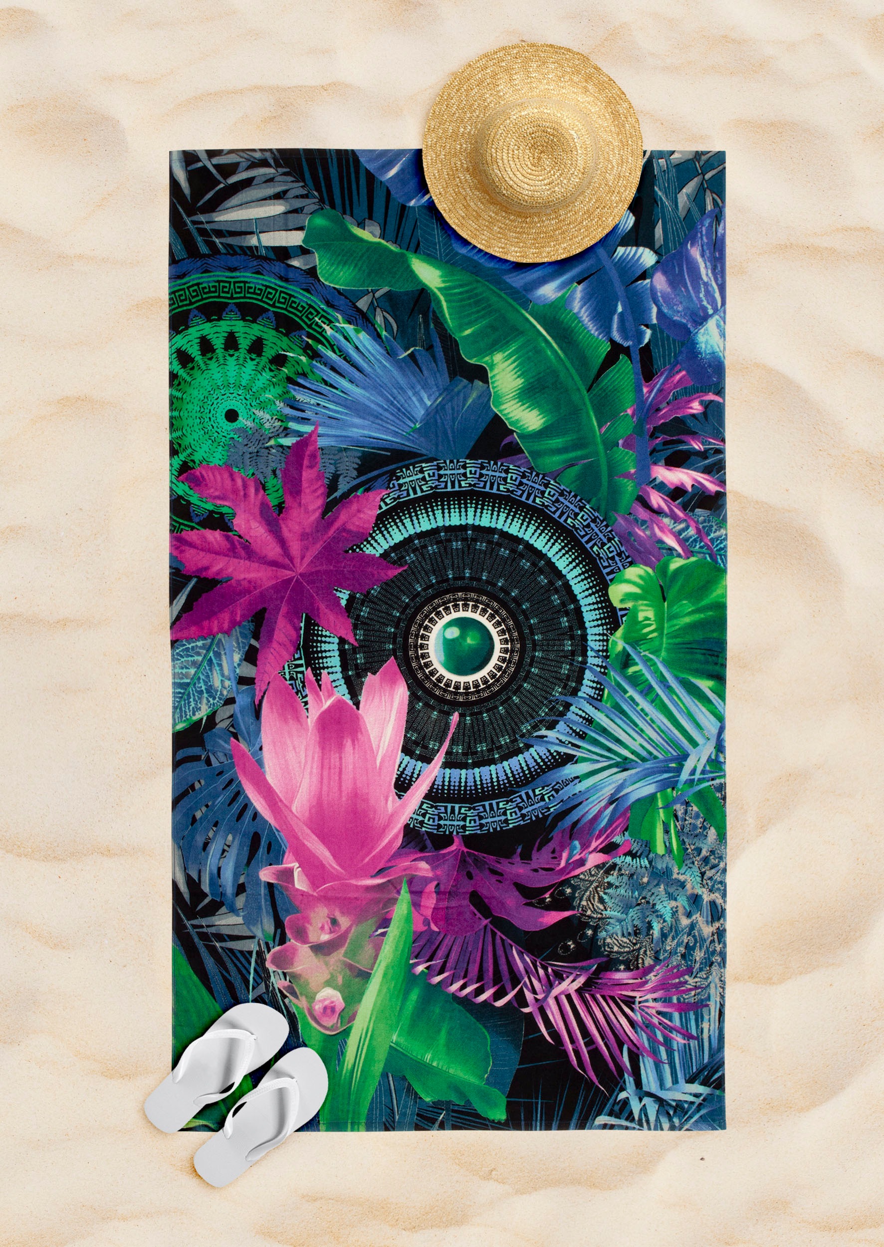 hip Strandtuch "Zehra" Baumwolle, Velours, 100x180, Weich, Strand, Erwachse günstig online kaufen