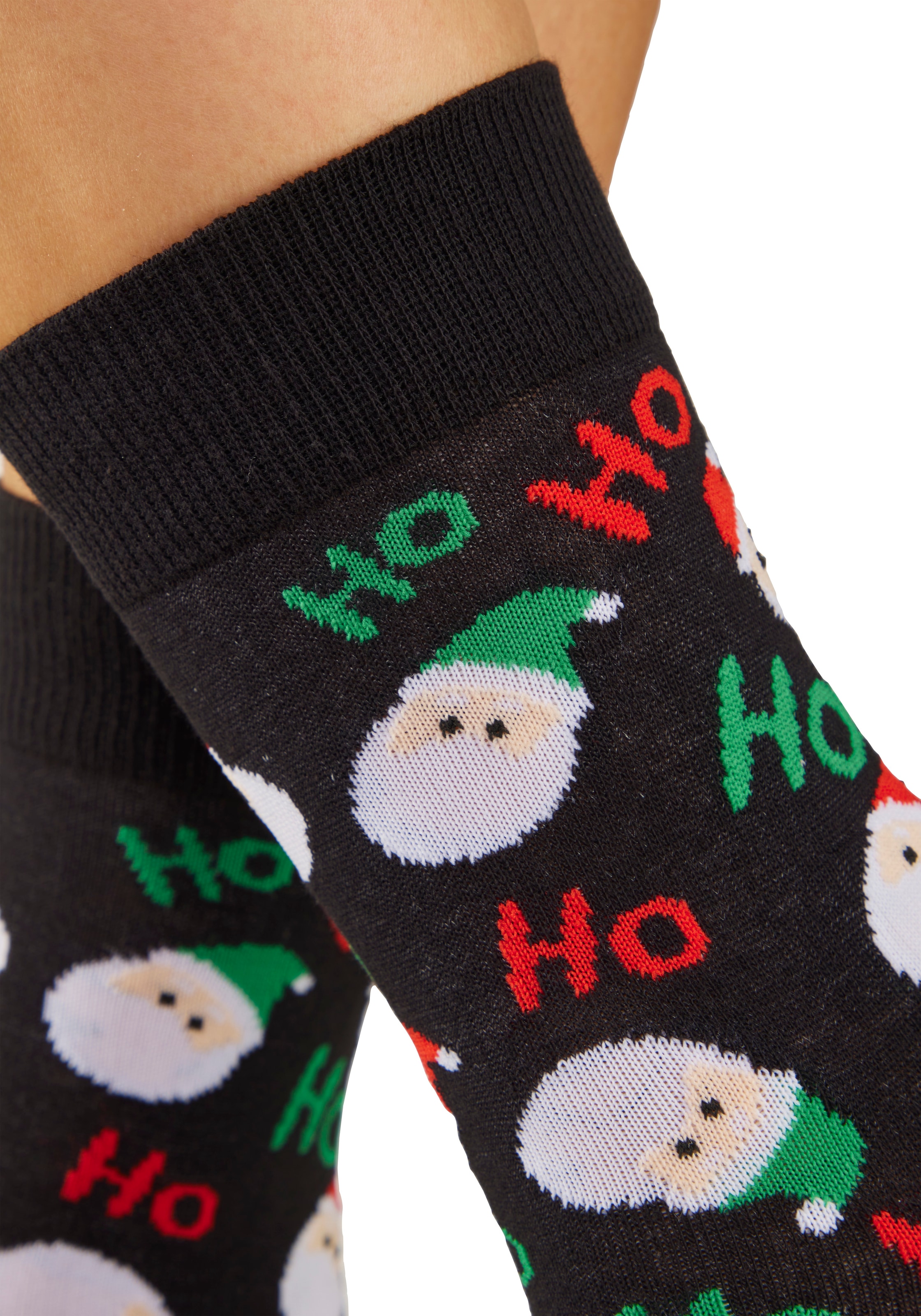 H.I.S Freizeitsocken »Damen Weihnachtssocken« Packung, 3 Paar tlg. mit lustigen Weihnachtsmotiven
