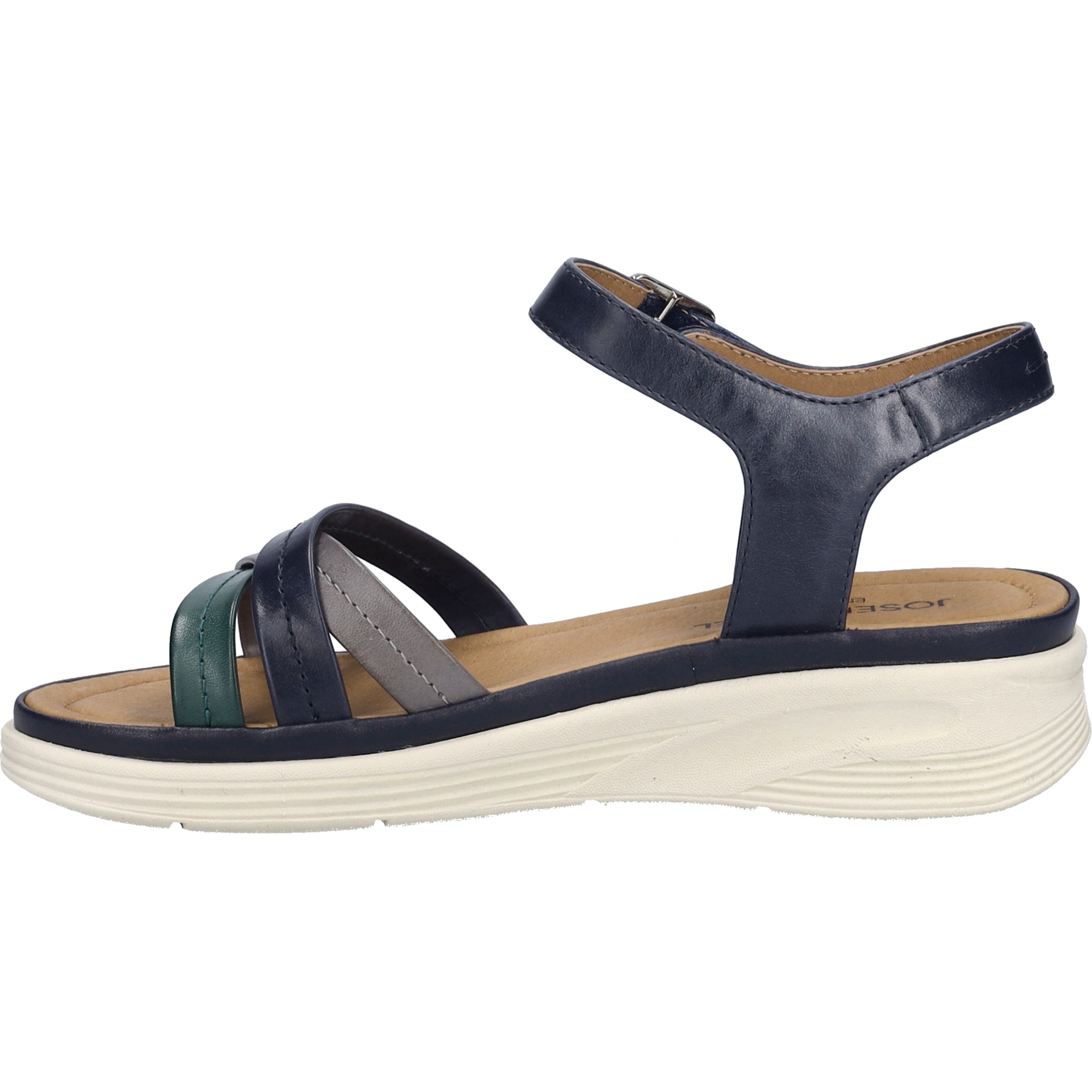 Sandale JOSEF SEIBEL "Sevran 02, dunkelblau-multi", Damen, Gr. 40, blau (dunkelblau, multi), Obermaterial: 100% Rindsleder Leather cow., Schuhe Sandale 2