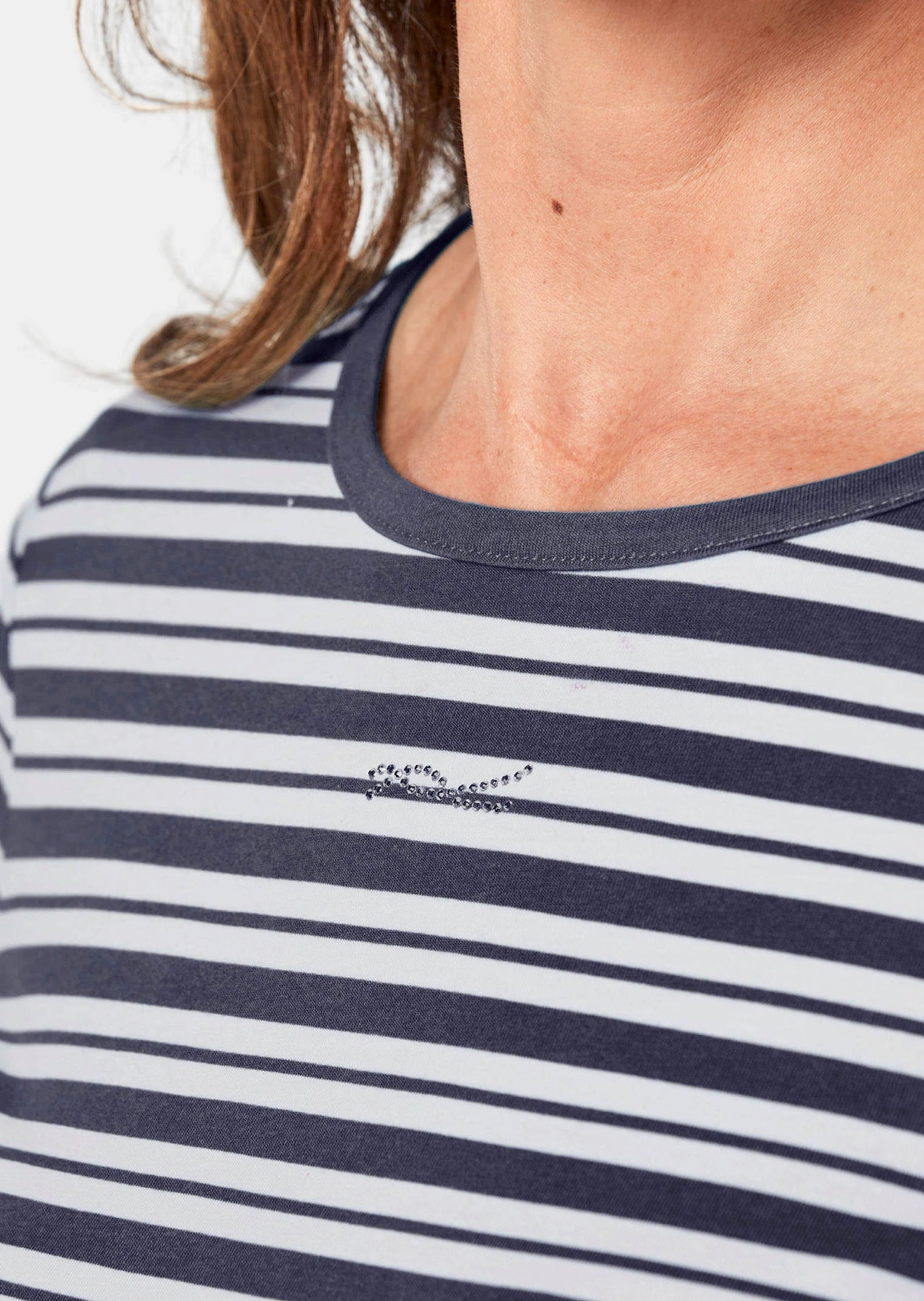 GOLDNER Kurzarmshirt »Kurzgröße Ringelshirt mit U-Boot-Ausschnitt«