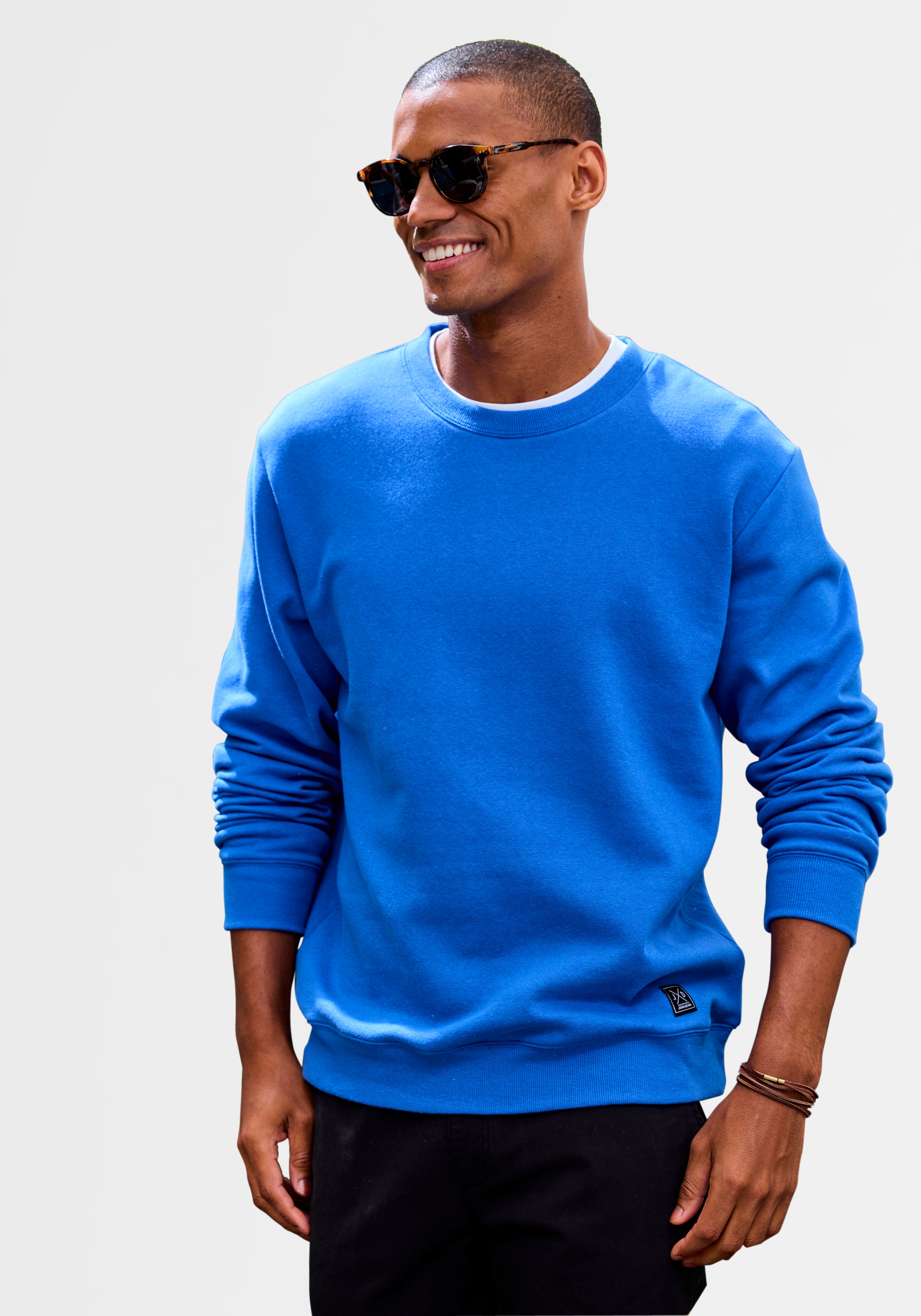 John Devin Sweatshirt, Langarm, Sweatshirt mit Rundhals, Baumwollmischung
