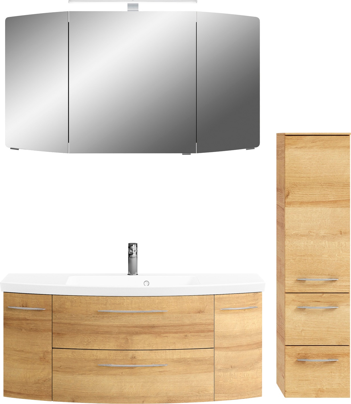 Saphir Badmöbel-Set "Cassca Sprint 3-teilig Mineralmarmor-Waschtisch mit LE günstig online kaufen