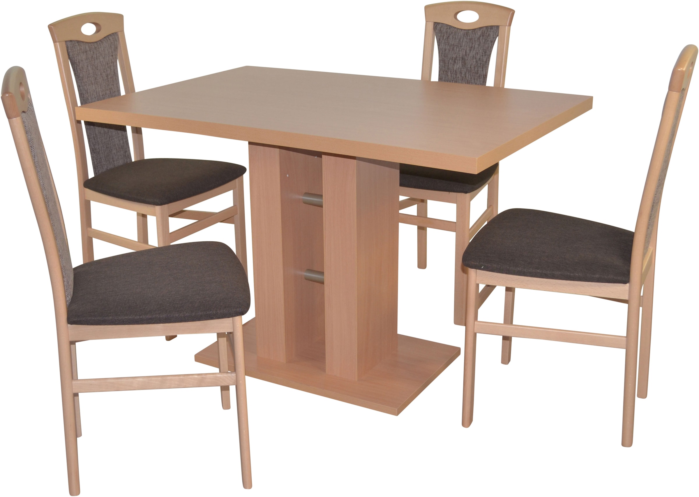 HOFMANN LIVING AND MORE Essgruppe »5tlg. Tischgruppe«, (Spar-Set, 5 tlg., 5tlg. Tischgruppe), Stühle montiert