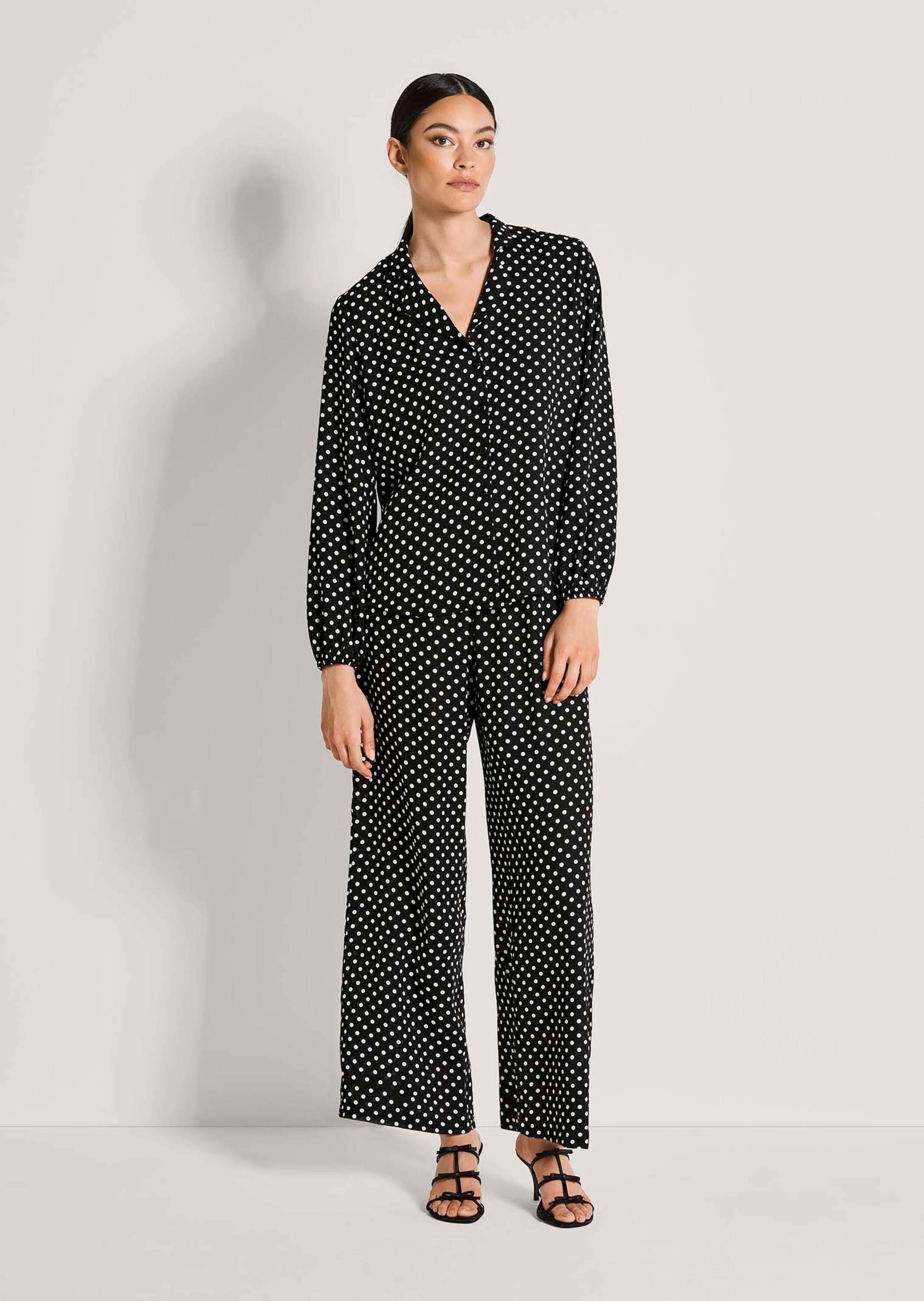 MADELEINE Langarmbluse "Hemdbluse Blusenshirt mit Tupfen-Design" Durchgehen günstig online kaufen