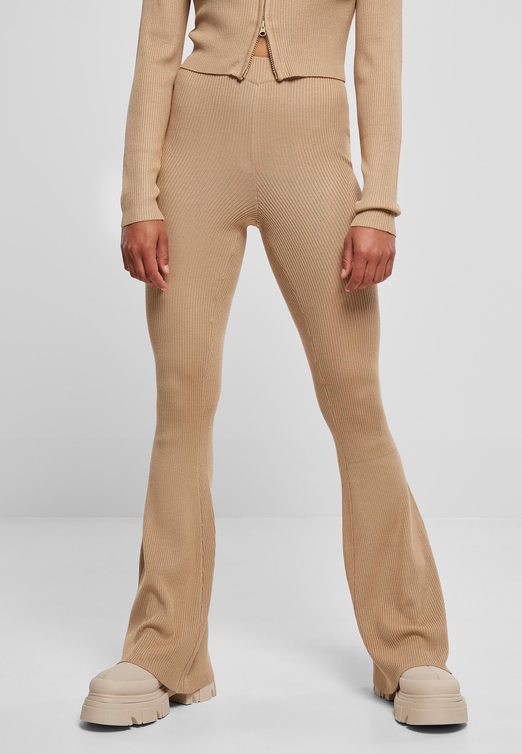 URBAN CLASSICS Leggings »Urban Classics Damen Ladies Rib Knit Bootcut Leggings«, (1 tlg.)