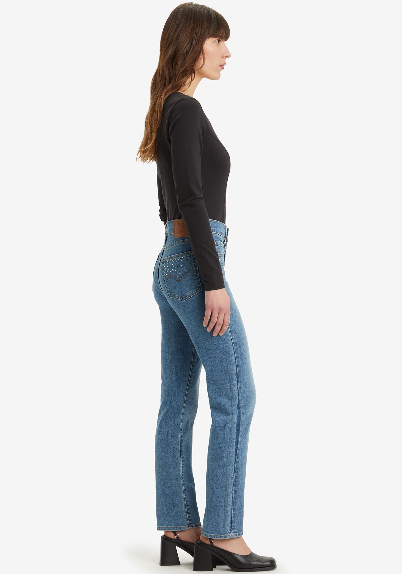 Levi's® Straight-Jeans »724 HIGH RISE STRAIGHT«, CAMP DENIM RHINESTONE