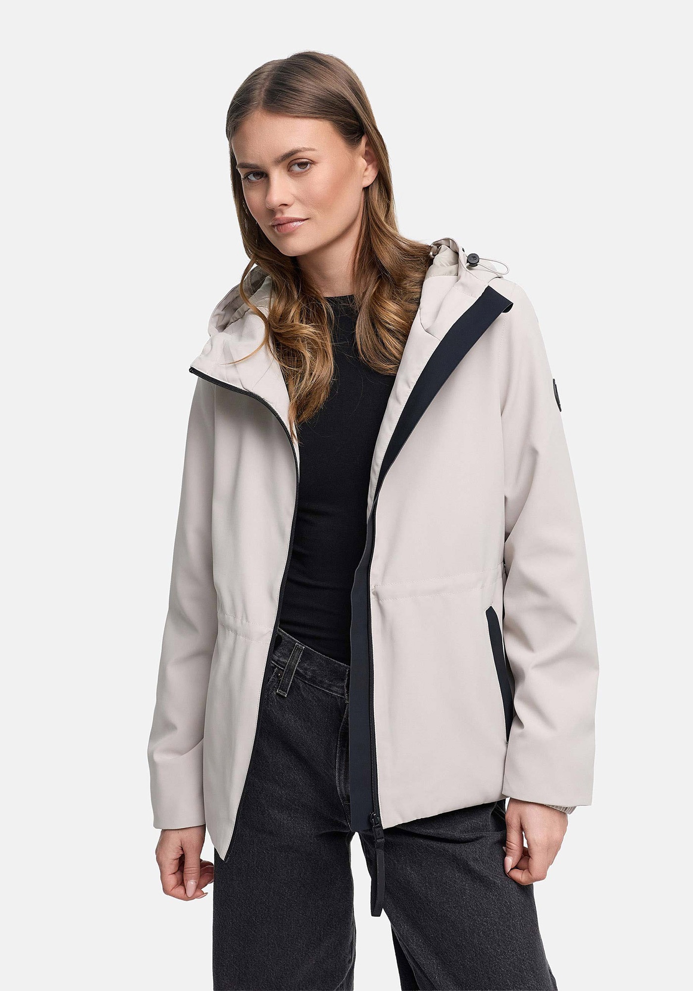 Marikoo Outdoorjacke »Katzilein« Leichte Übergangsjacke mit Kapuze und Kordelzug