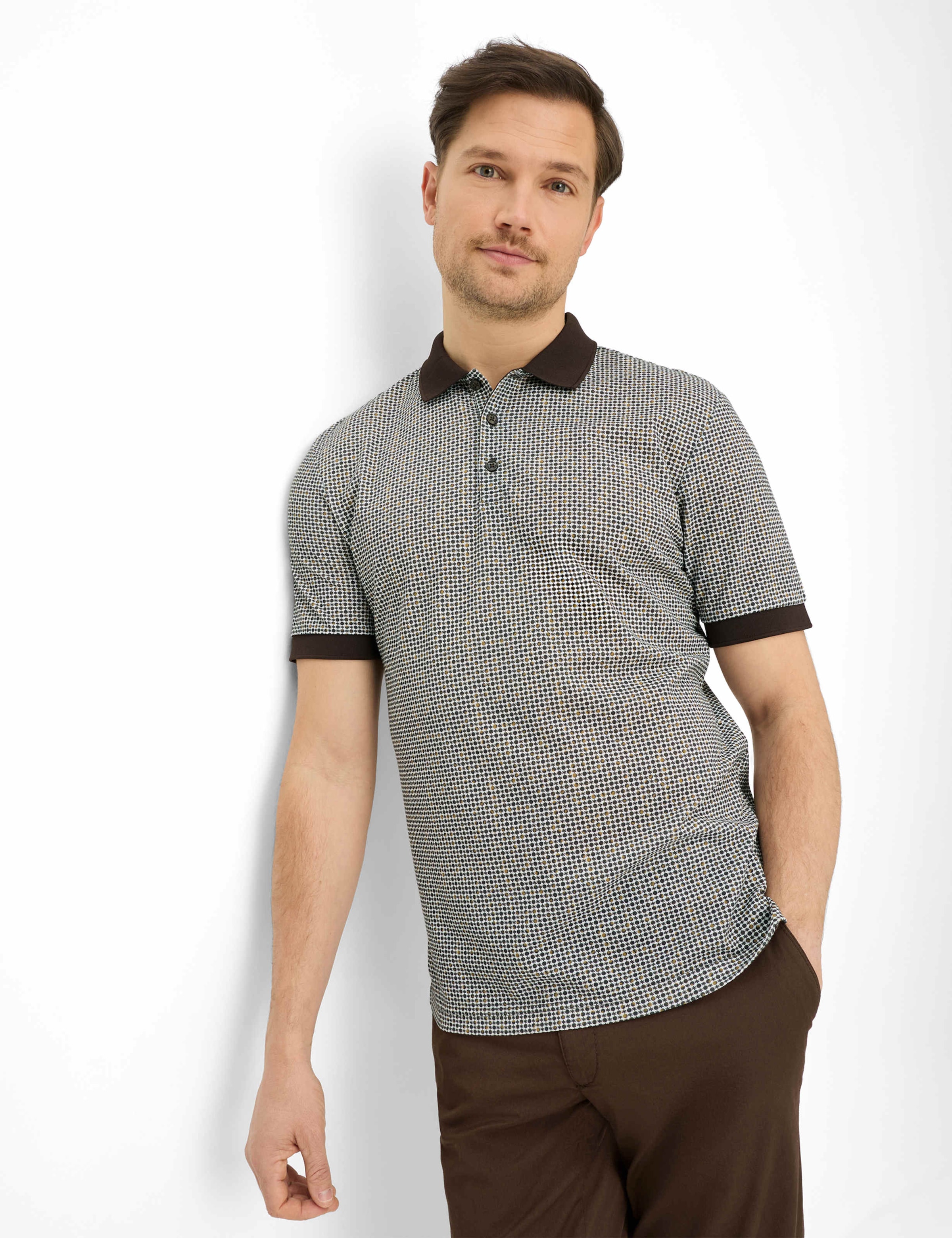 BRAX Perry Herren Poloshirt Braun 4XL 4