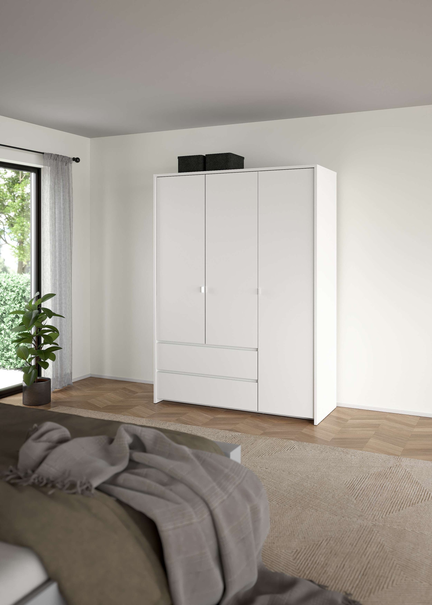Home affaire Garderobenschrank »Next Kleiderschrank mit 3 Türen und 2 Schubladen« Praktische Fächer zur besseren Organisation