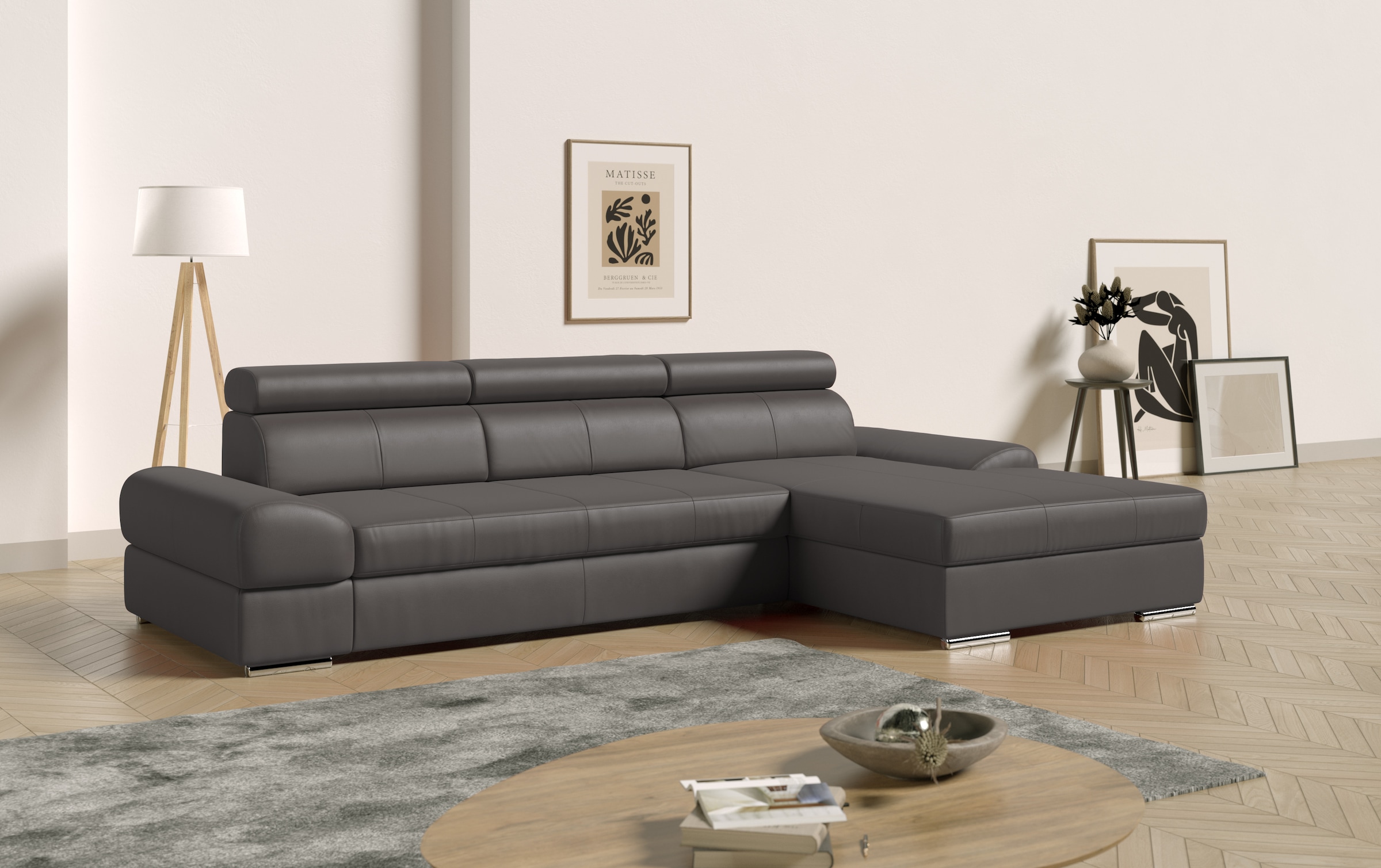 sit&more Ecksofa Broadway, mit verstellbaren Kopfteilen, wahlweise mit Bettfunktion