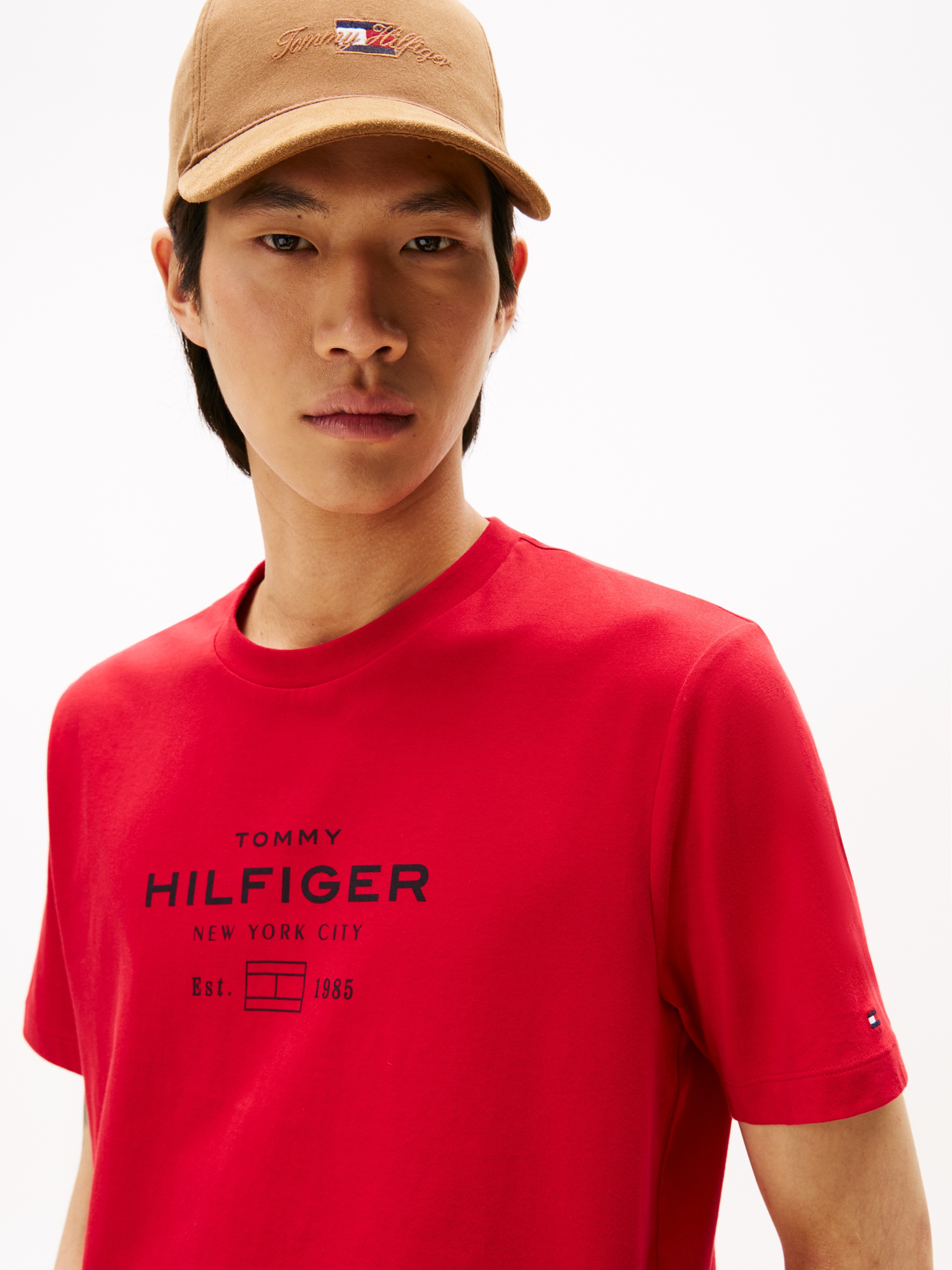 Tommy Hilfiger T-Shirt "HILFIGER STACK GRAPHIC TEE", Regular fit mit Rundha günstig online kaufen