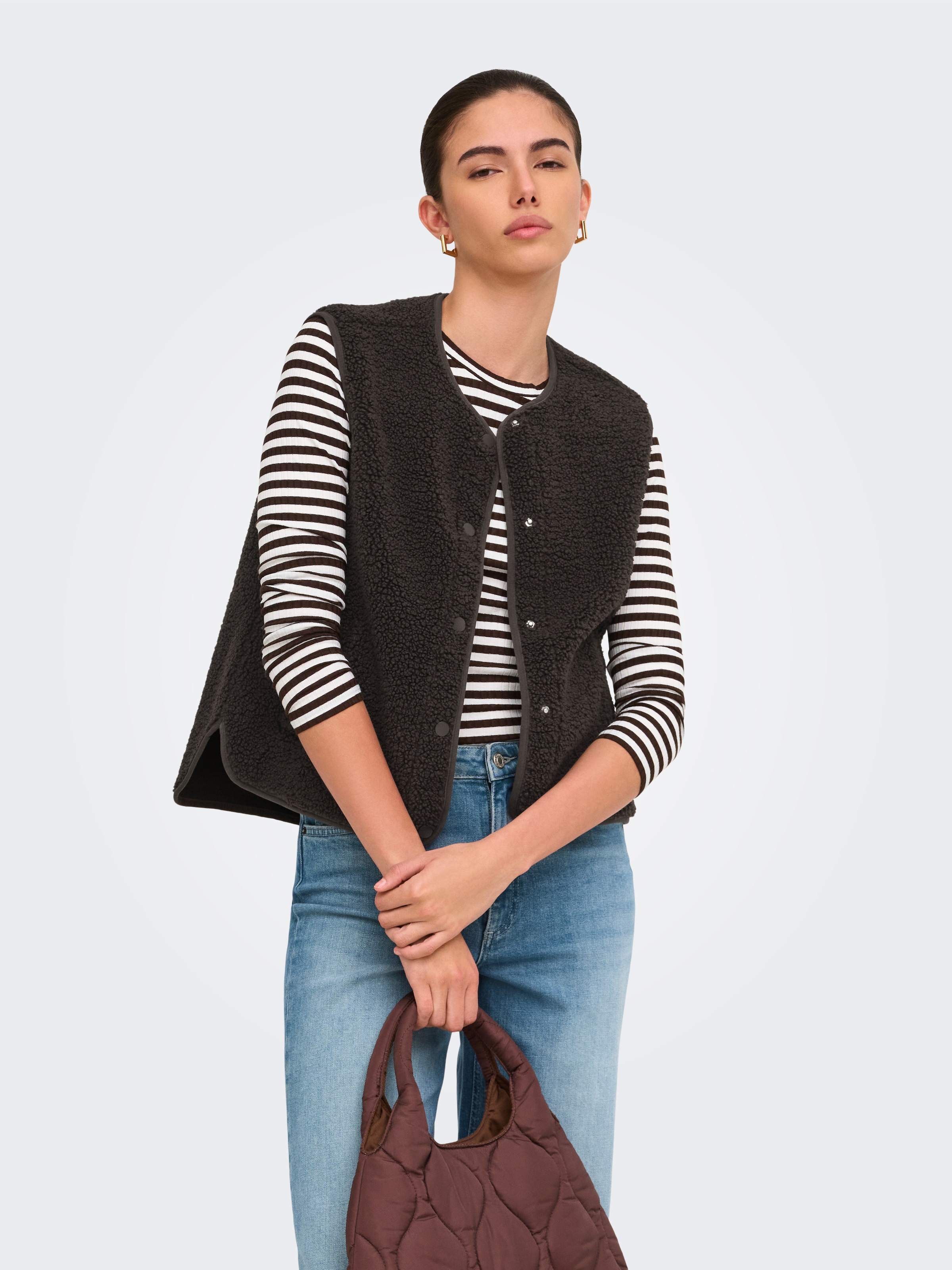 JDY Plüschweste »JDYSIMINA TEDDY WAISTCOAT OTW QIQ NOOS« Kunstfaser,