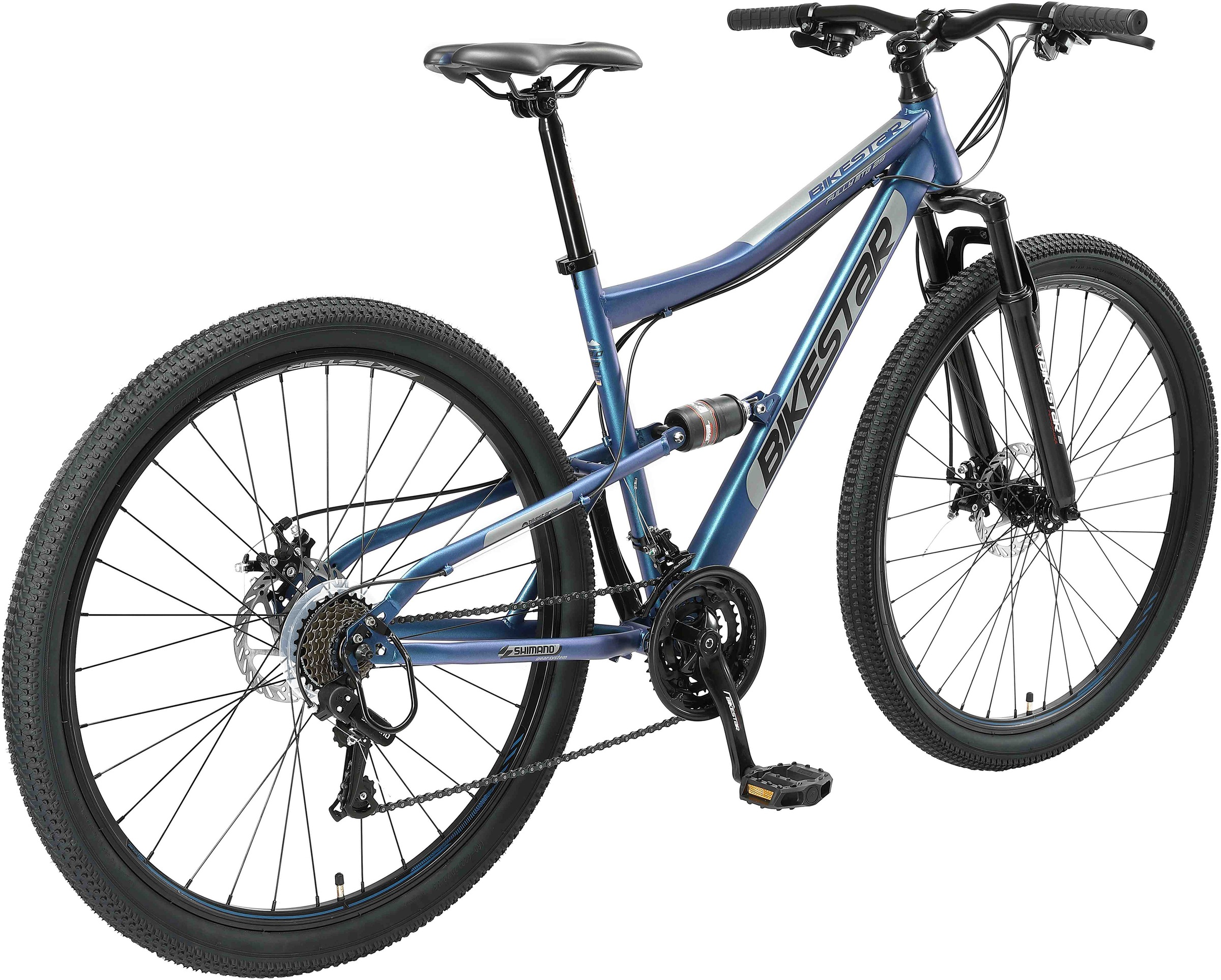 Bikestar Mountainbike, 21 Gang, Shimano, RD-TY300 Schaltwerk, Kettenschaltung, für Damen und Herren, Kettenschaltung