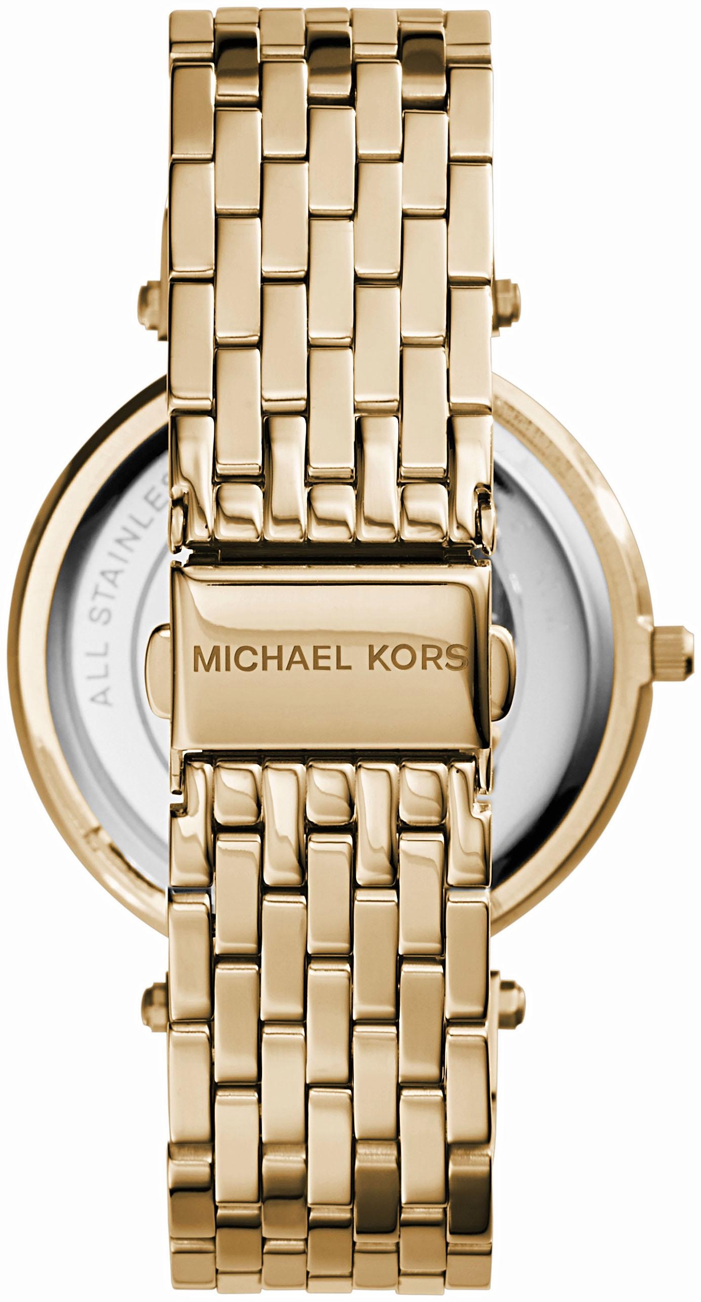 MICHAEL KORS Quarzuhr »DARCI«, Armbanduhr, Damenuhr, Glassteine, Edelstahlarmband
