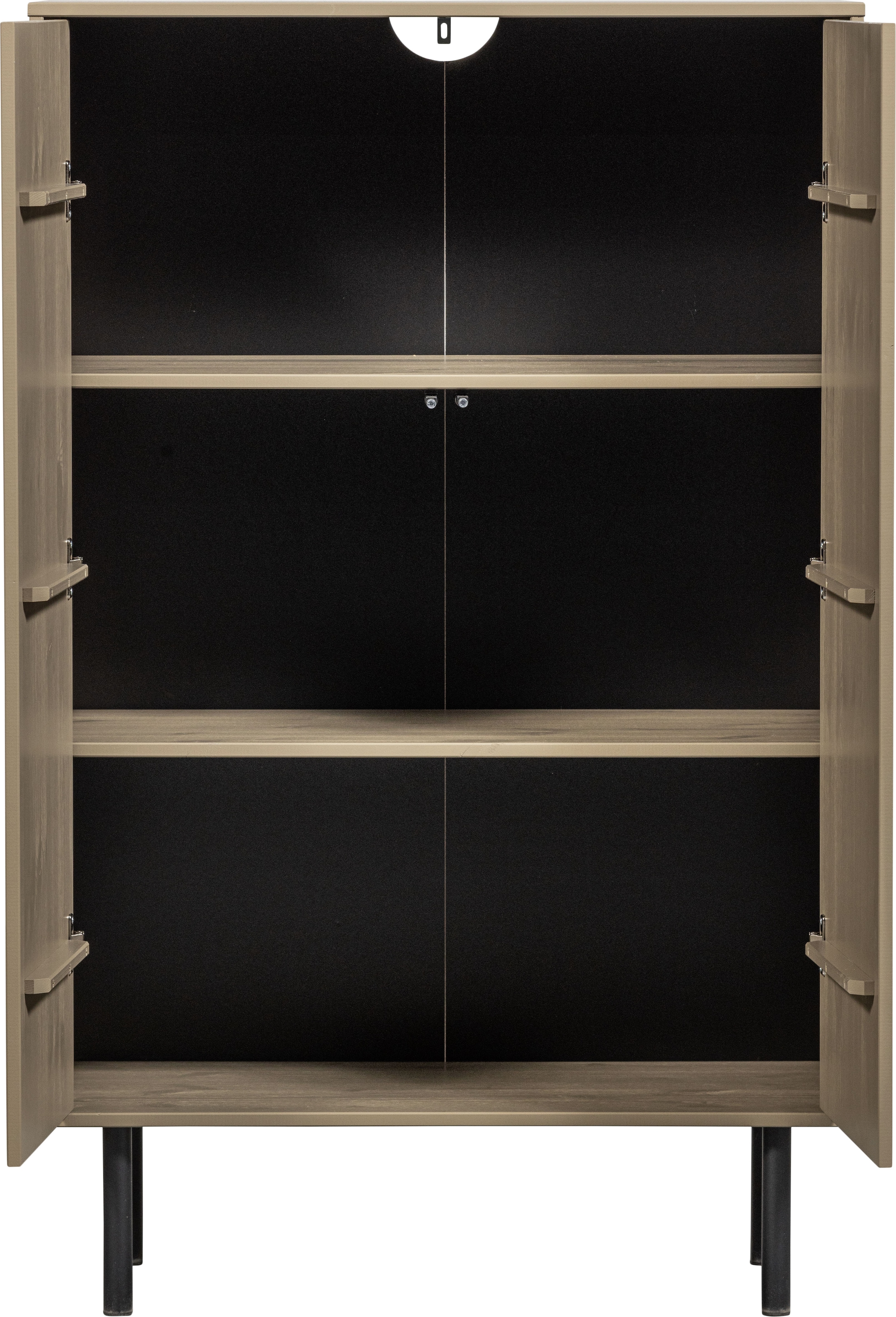 WOOOD Highboard »Cadiz Midi-Schrank«, Hochkommode mit verspielt verzierten Türen, Breite 85 cm/Höhe 135 cm