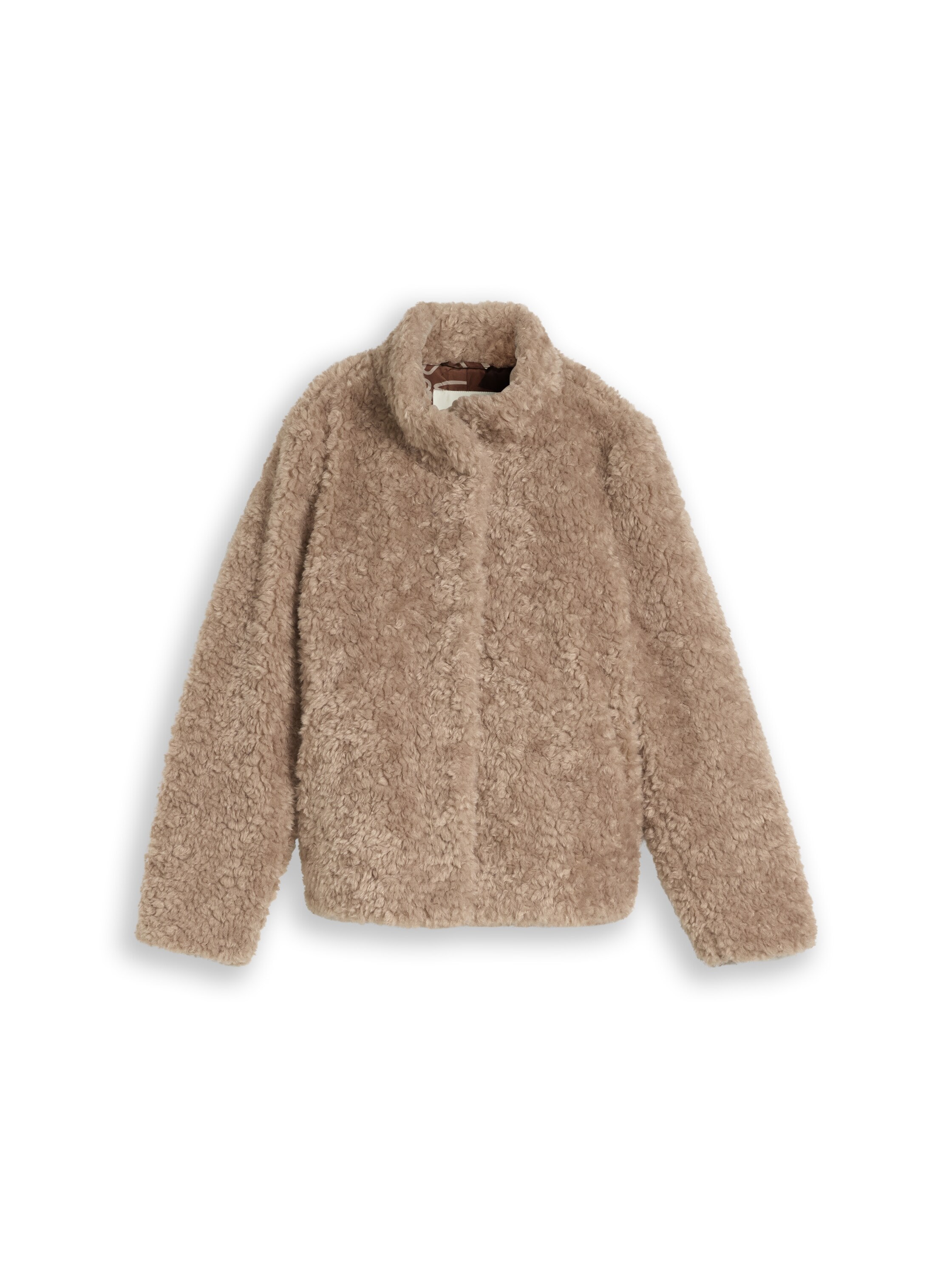 TOM TAILOR Plüschjacke »Regular« ohne Kapuze Witerjacke / Kuscheljacke mit Knopfleiste und Stehkragen