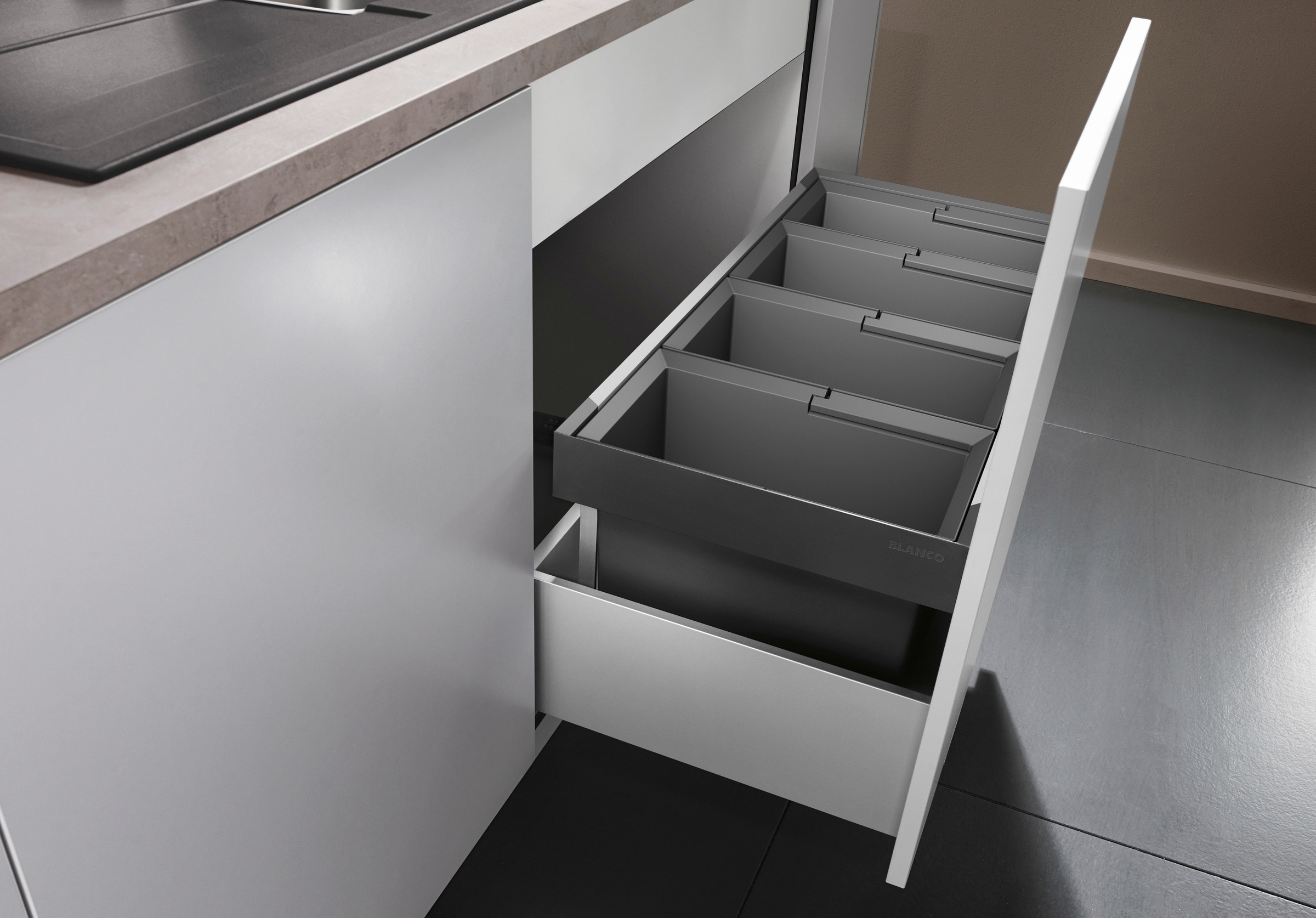 Blanco Mülltrennsystem "Flexon II 90/4" 4 Behälter Kunststoff, Stahlblech, günstig online kaufen