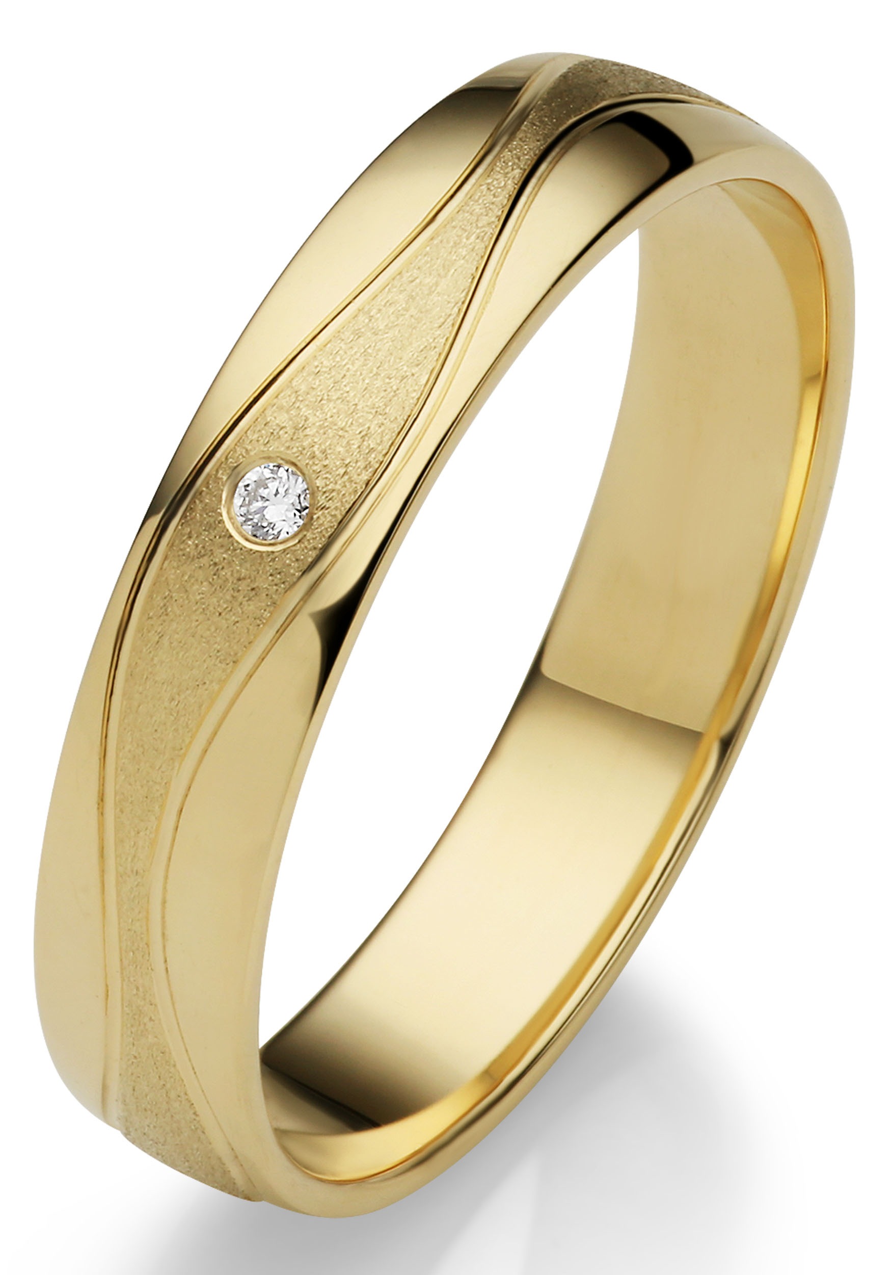 Firetti Trauring »Schmuck Geschenk Gold 375 Hochzeit Ehering "LIEBE"«, Made in Germany, wahlweise mit oder ohne Brillant