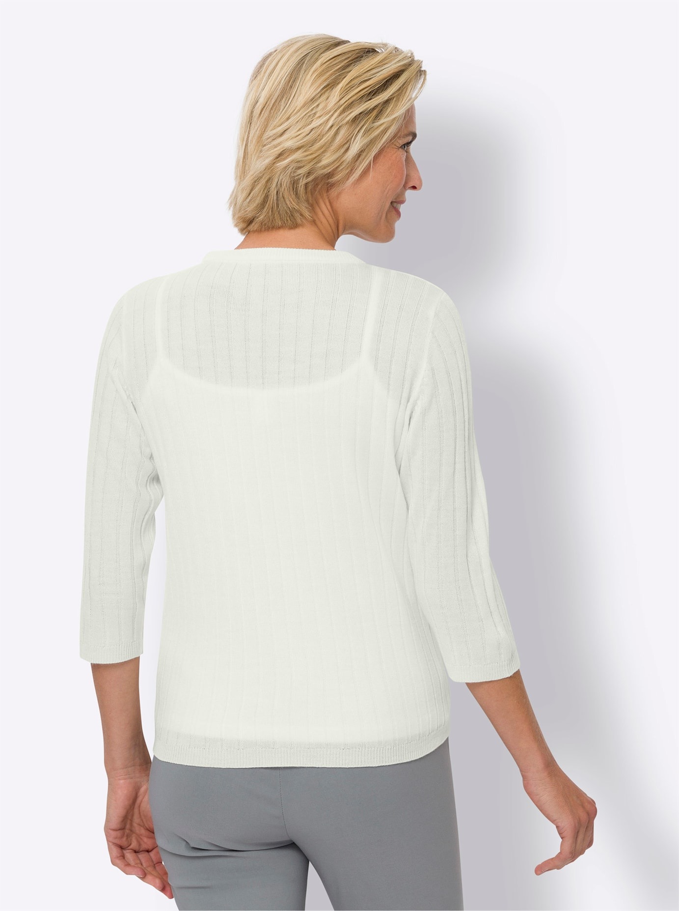 Classic Basics 3/4 Arm-Pullover "Rundhals-Pullover" günstig online kaufen