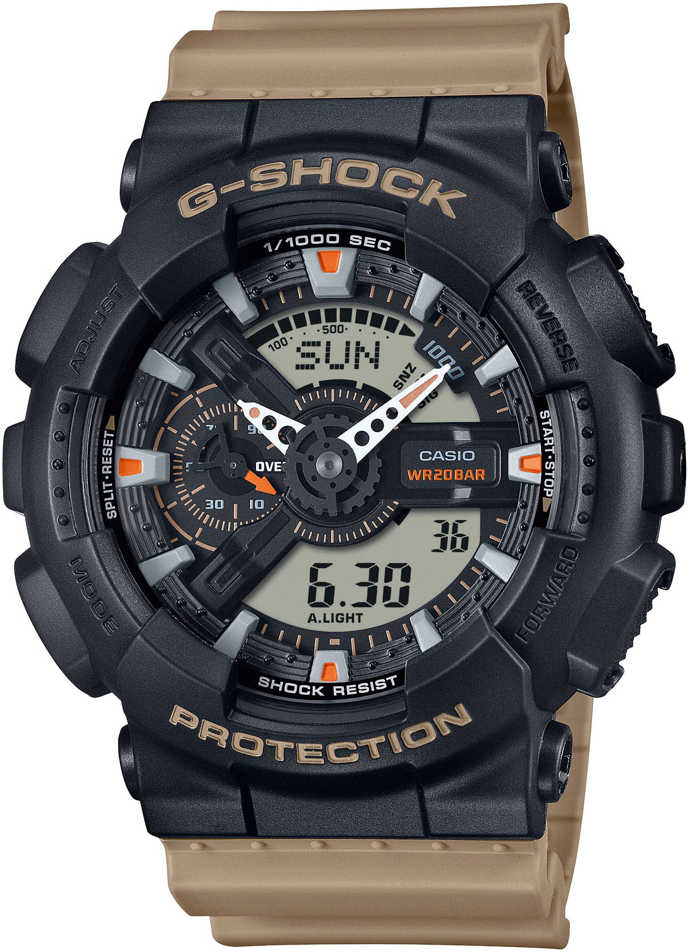 CASIO G-SHOCK Chronograph, Quarzuhr, Armbanduhr, Herrenuhr, digital,Resinband,20 bar Wasserdichte