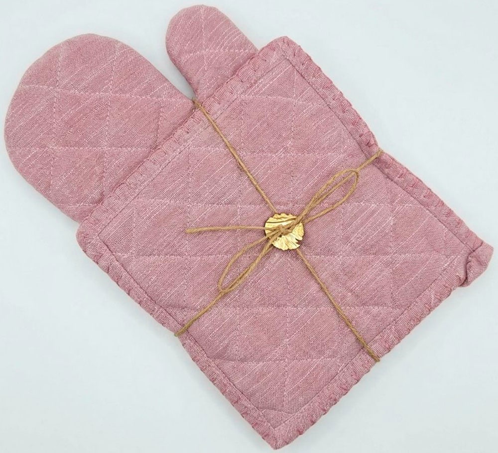 Home affaire Topfhandschuhe »Handschuh & Topflappen Set Rose«