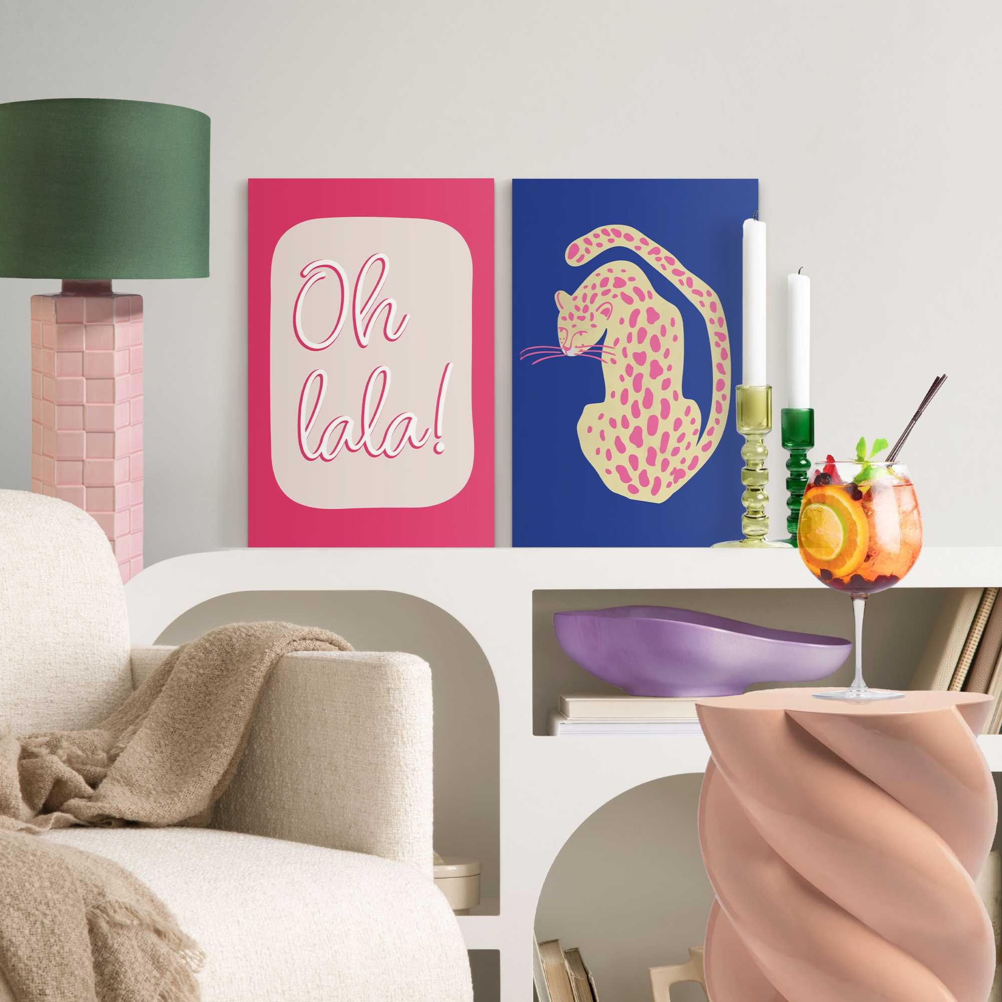Reinders! Leinwandbild »Oh La La Tiger«, Teenager Zimmer - Blau - Leinwand - Sprüche - 20x30 cm
