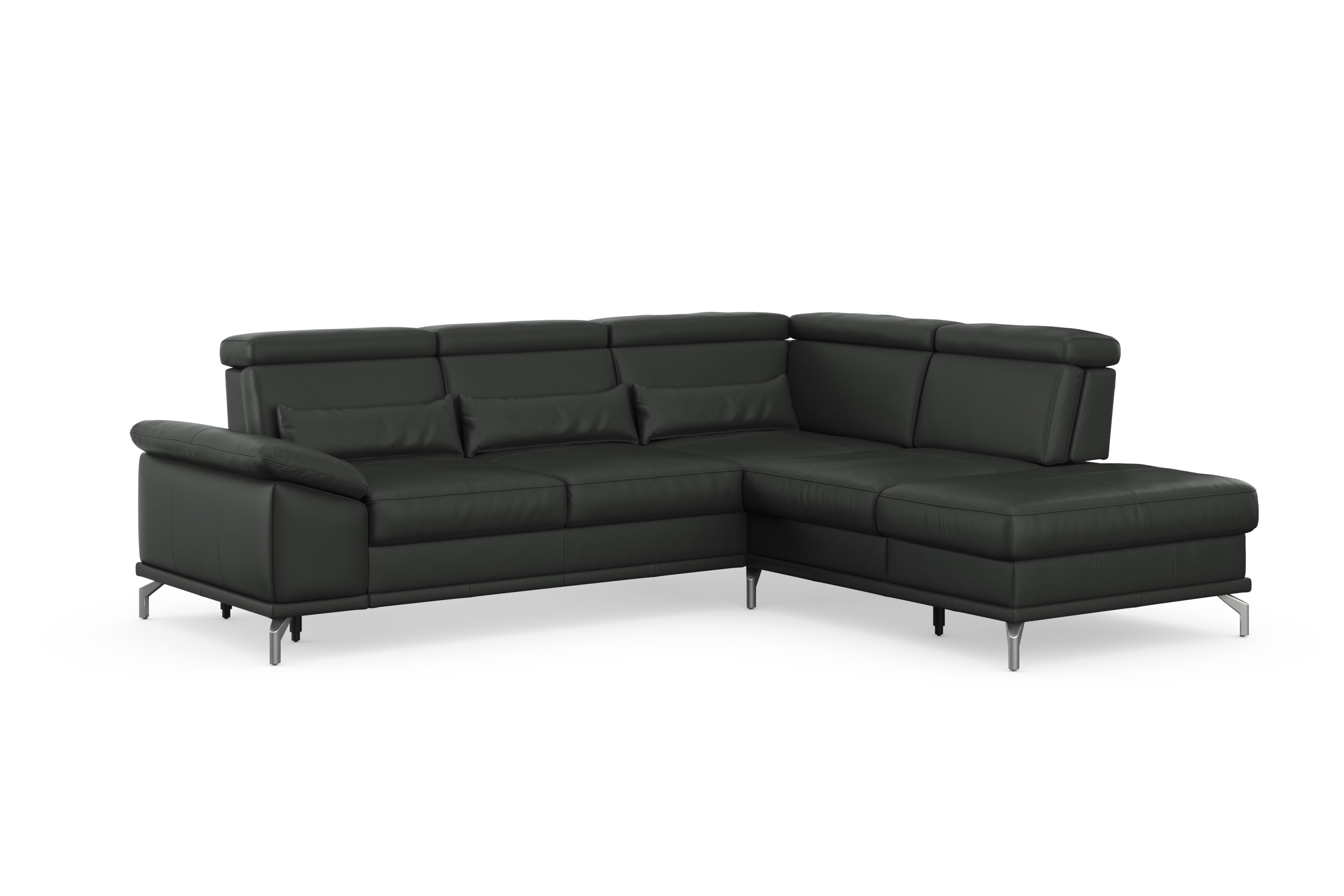 Thumbnail - sit&more Ecksofa "Cabrio L-Form, mit Sitztiefenverstellung, Arm- und Kopfteilverstellung", 3 Nierenkissen, Federkern, op...