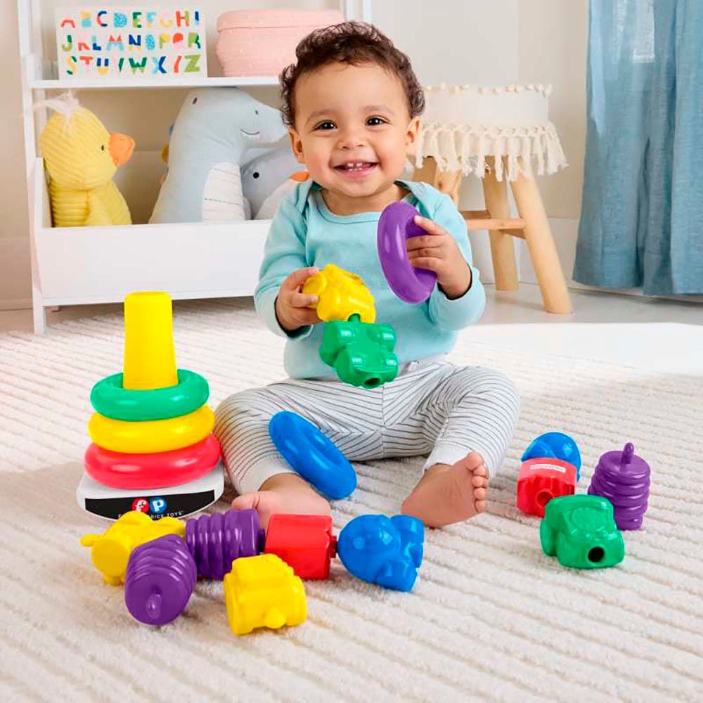 Fisher-Price® Steckspielzeug »Farbring-Pyramide und Perlen zum Zusammenstecken«