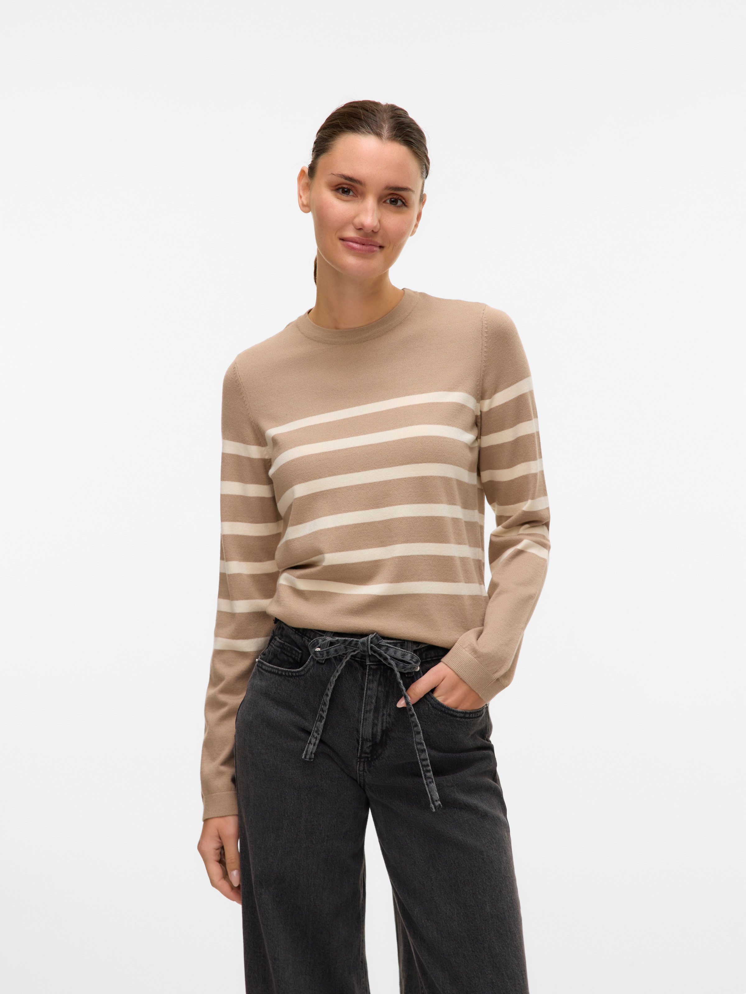 Vero Moda Rundhalspullover "VMSABA PLAIN LS O-NECK PULLOVER GA NOOS" günstig online kaufen
