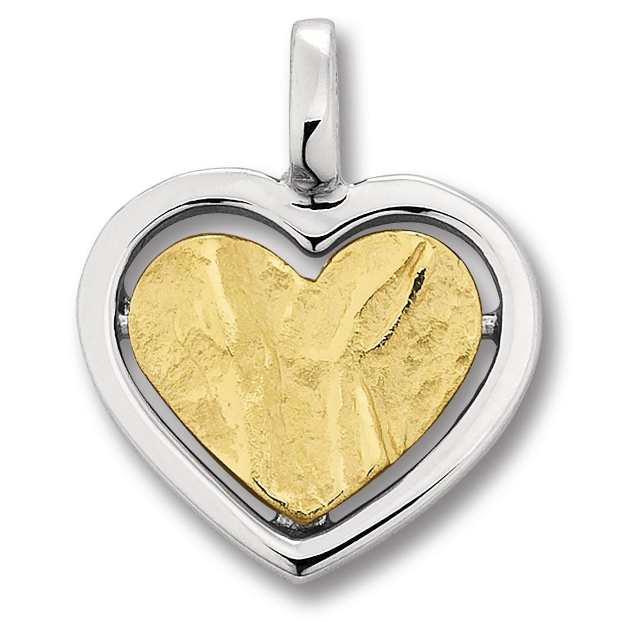 ONE ELEMENT Damen Kettenanhänger "Herz Herz Anhänger aus 925 Silber", Silber 925 (Sterlingsilber), gold, Silber 925 (Sterlingsilber),