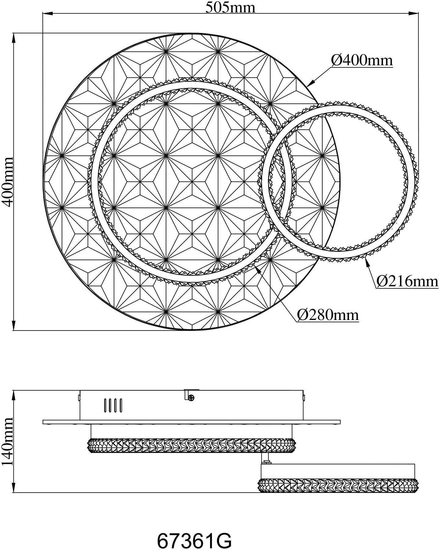 GLOBO LIGHTING Deckenleuchte »DELLA II« LED-Modul 1 Stk. Warmweiß LED Deckenleuchte für Wohn- & Esszimmer modern