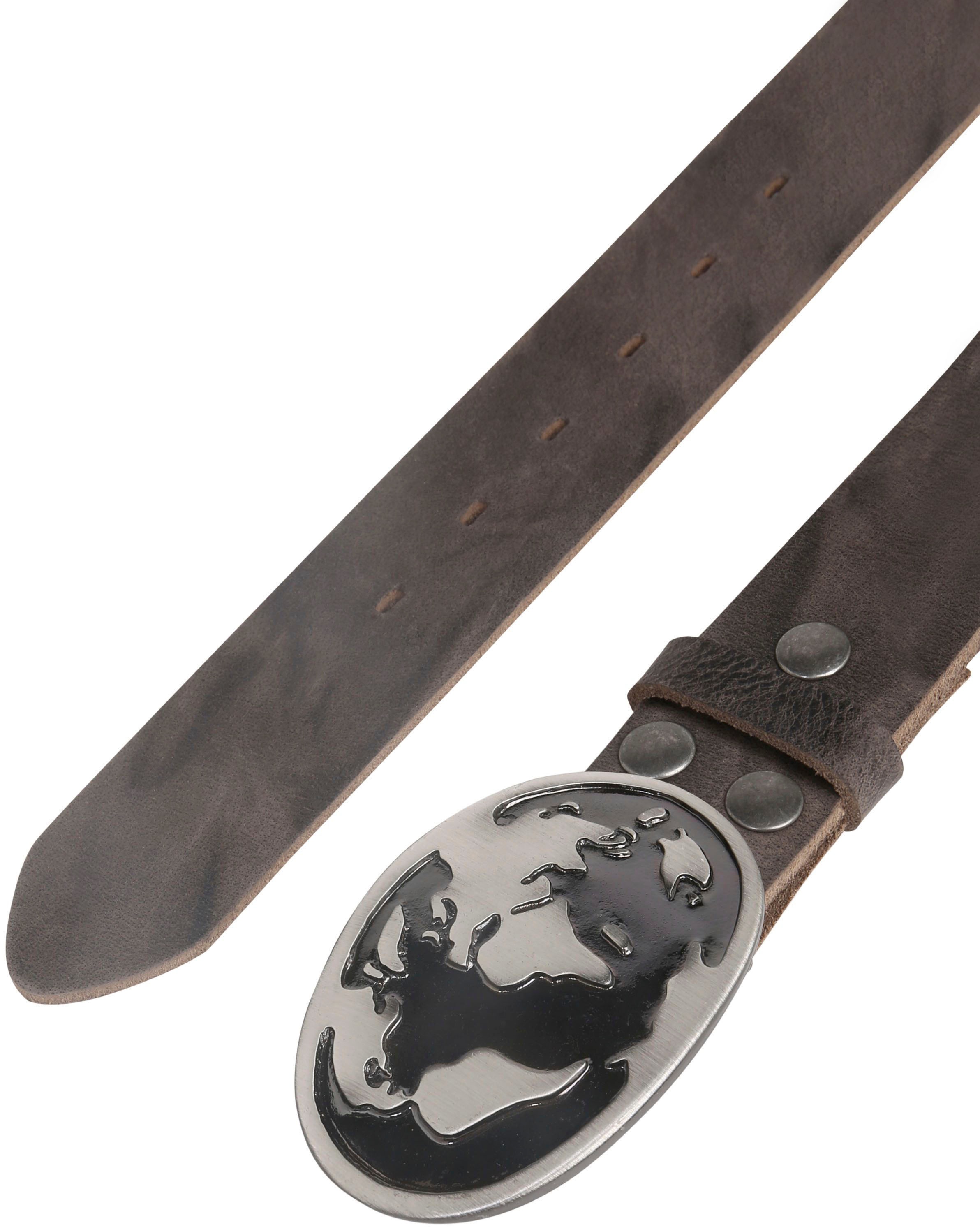 Rettungsring Gürtel Ledergürtel mit Weltkarten-Schließe, rustikales Design günstig online kaufen