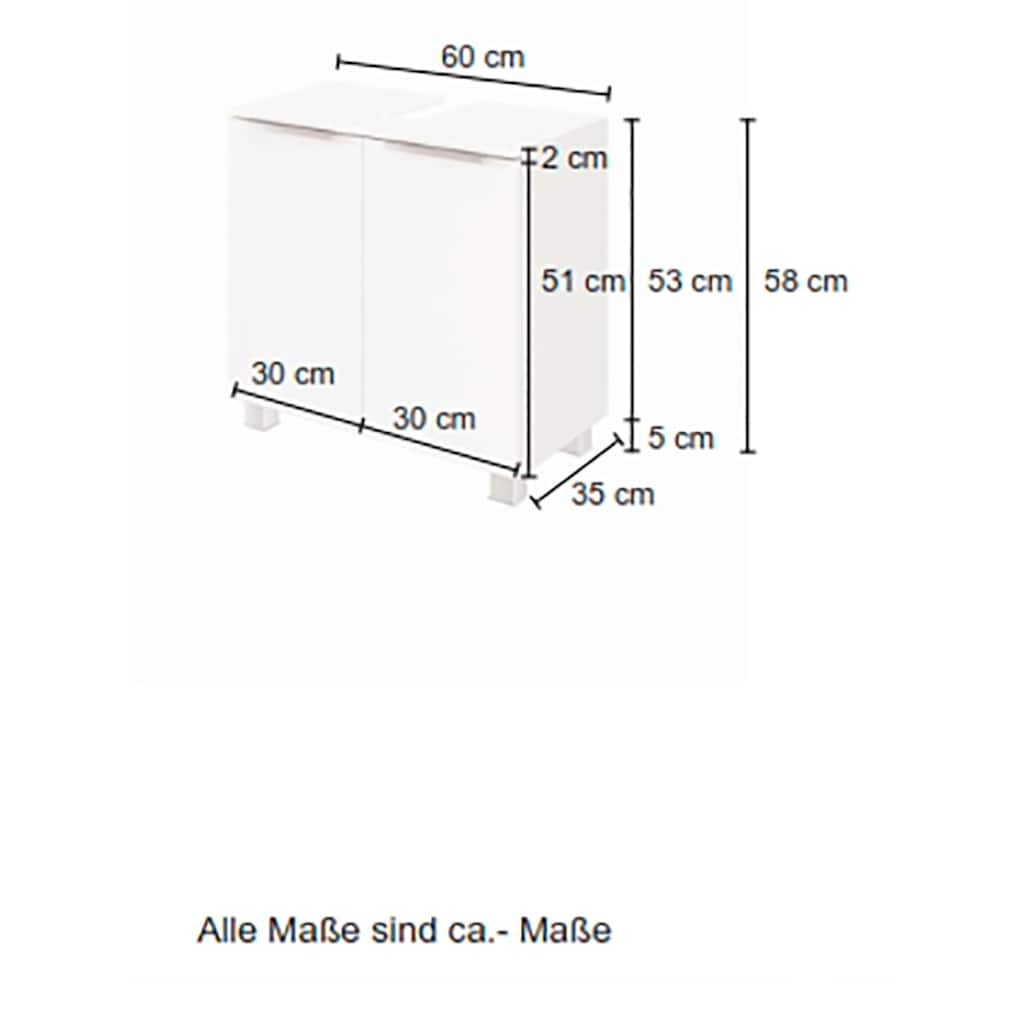 HELD MÖBEL Waschbeckenunterschrank »Matera«, Breite 60 cm, mit hochwertigen matten MDF-Fronten