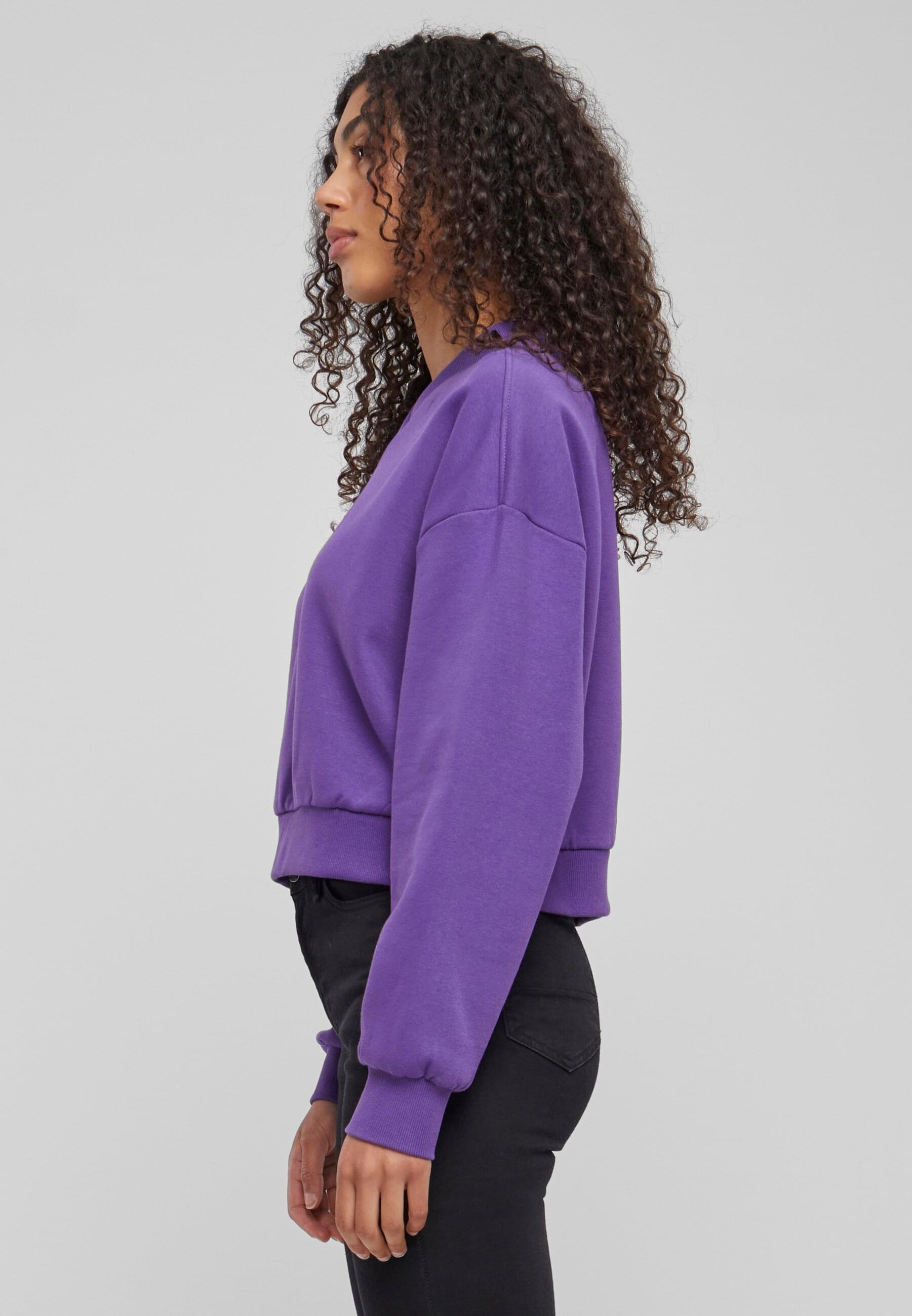 URBAN CLASSICS Rundhalsshirt »Urban Classics Damen Ladies Cropped V-Neck«, (1 tlg.)