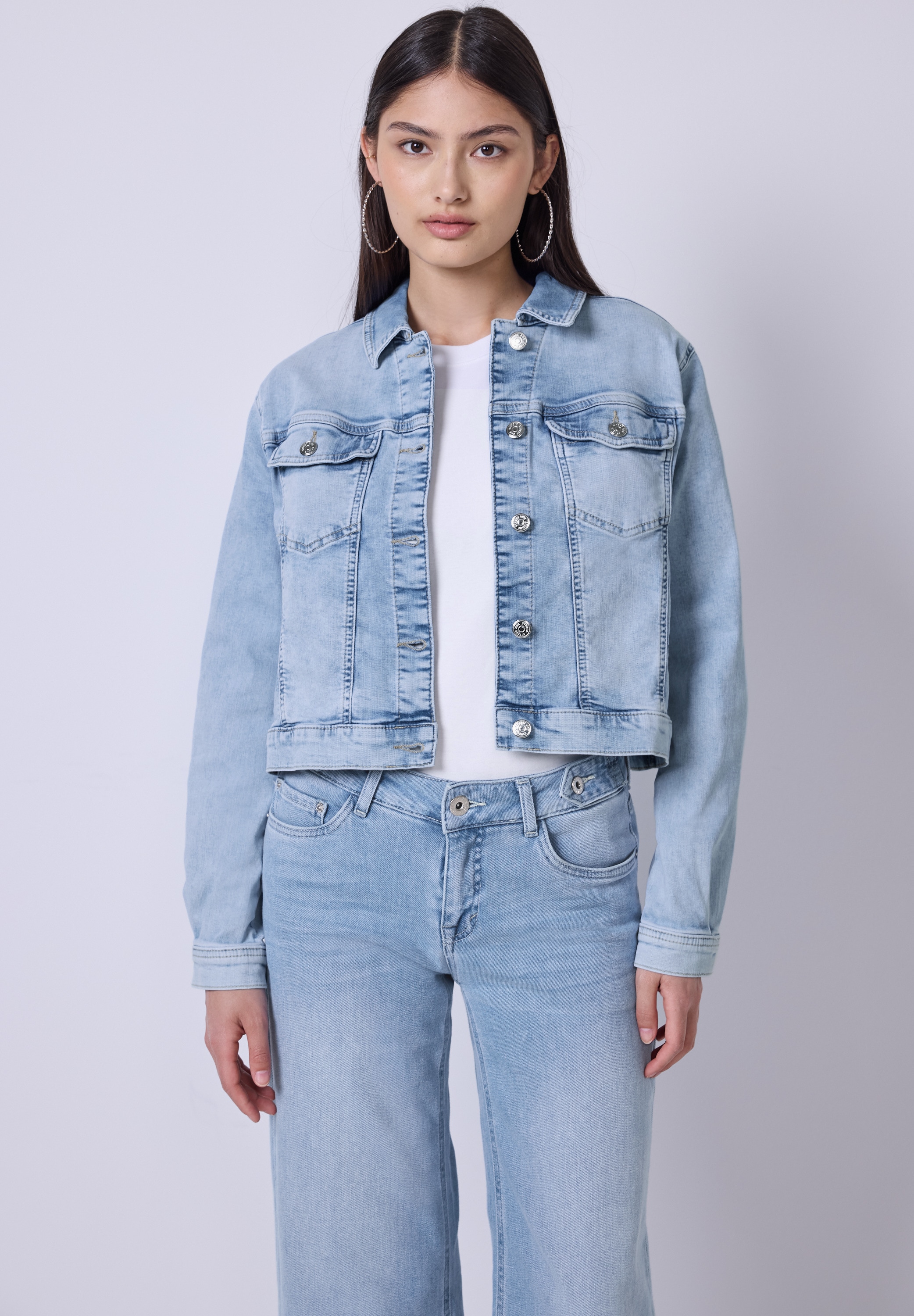 STREET ONE STUDIO Jeansjacke, ohne Kapuze, mit Brusttasche günstig online kaufen