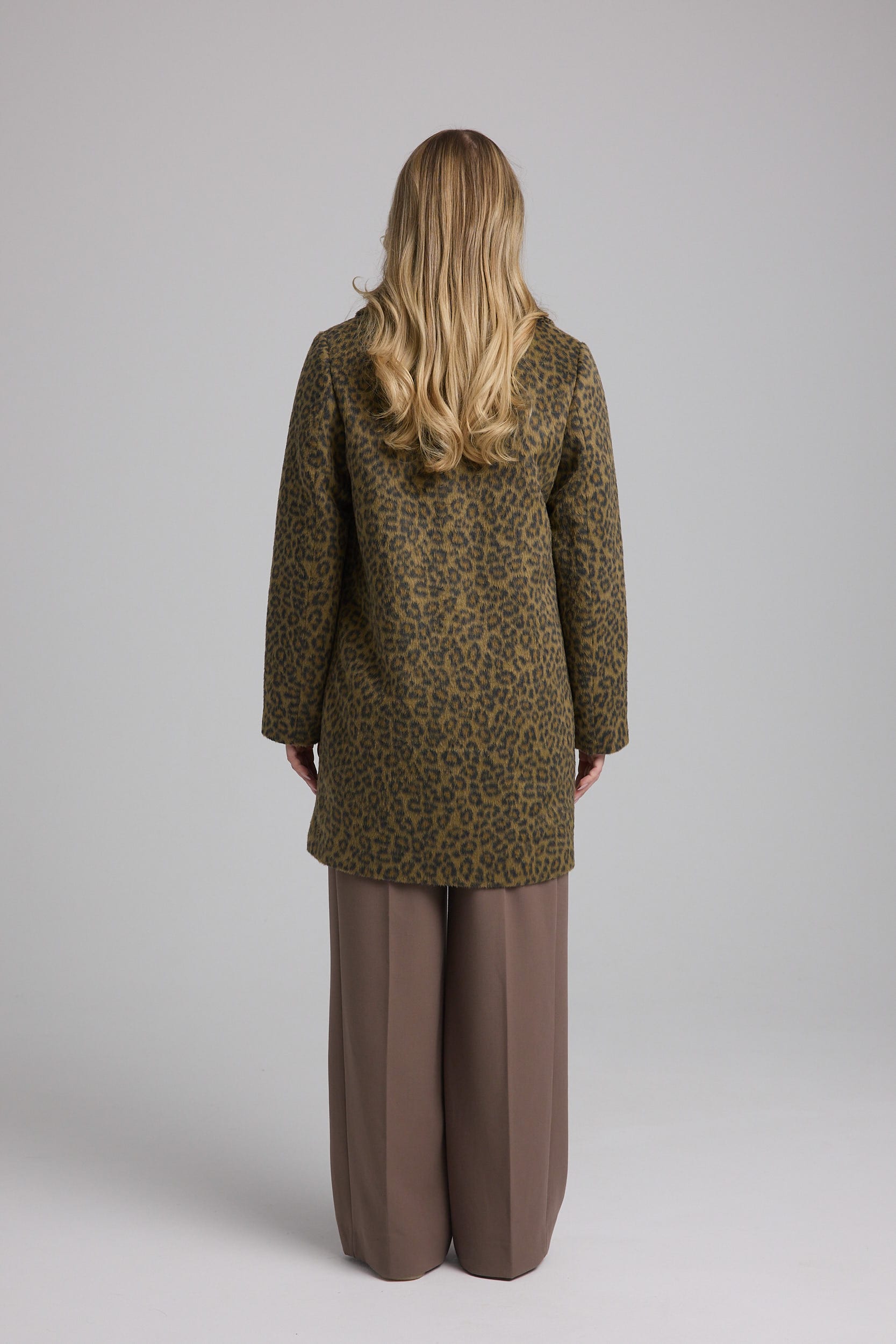 MANISA Fellimitatmantel, mit Animal-Print und Reverskragen